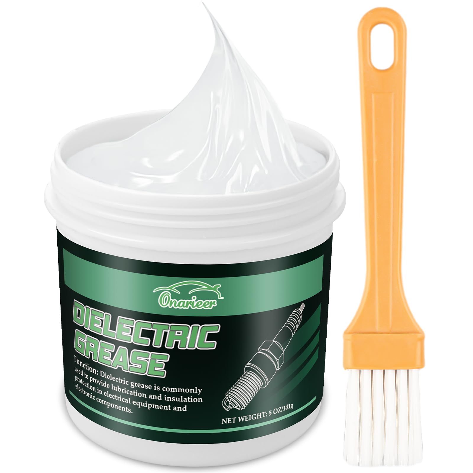 Onarieer 5 oz Dielectric Grease for Electrical Connectors, Silicone Grease with A Brush, Silicone Paste for Automotive, Spark Pl