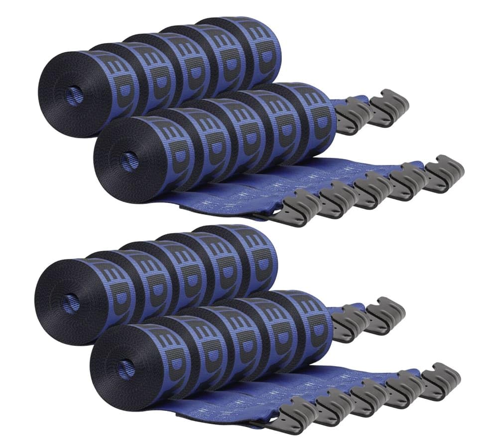 Mytee Products Kinedyne Winch Straps 4 x 30 Blue Heavy Duty Tie Down w/Flat Hooks WLL# 5400 lbs | 4 Inch Cargo Control for Flatb