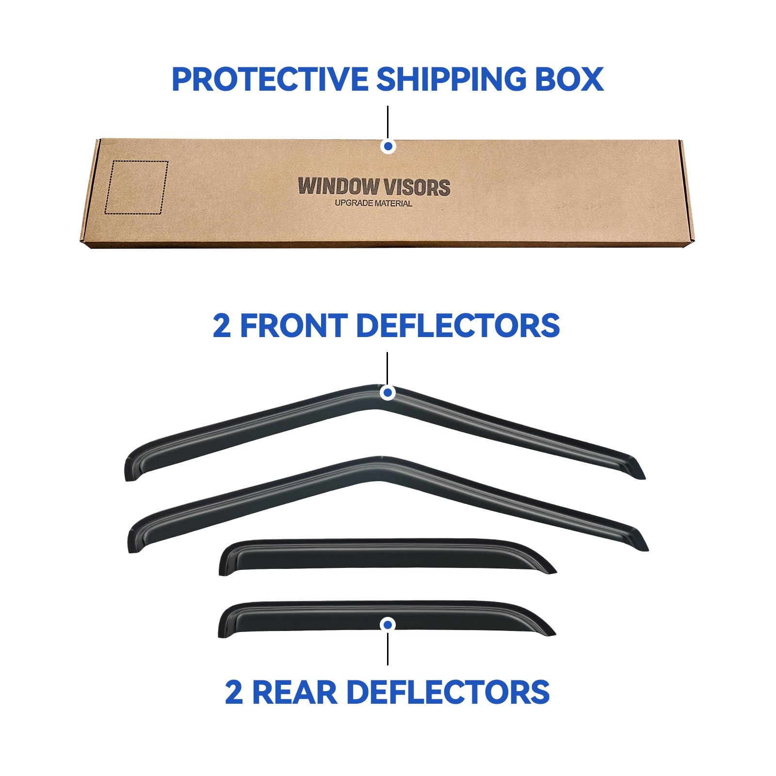 Window Visors Rain Guards Shield For 1995-2005 Chevy S10 Blazer/Gmc S15 Jimmy, Out-Channel Window Vent Wind Deflectors Visors Sh
