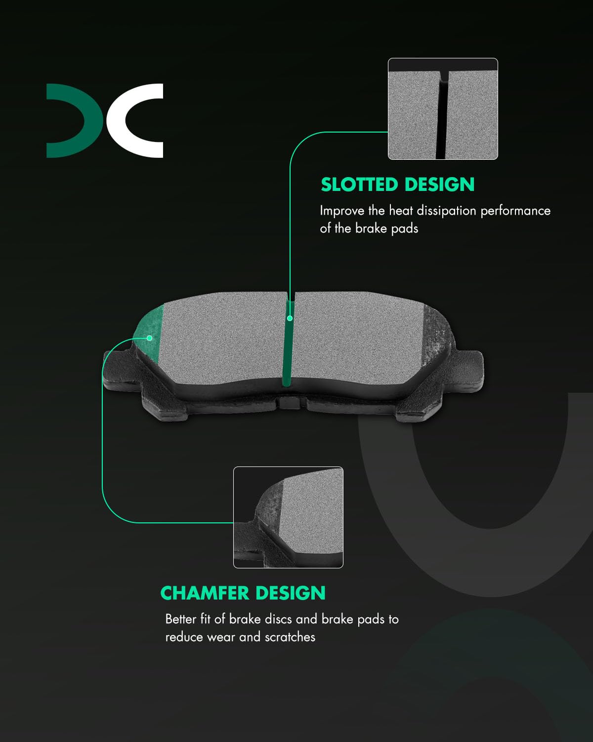Ceramic Discs Brake Pads,Scitoo Rear Brake Pads Fit For 2008 2009 2010 2011 2012 2013 For Toyota Highlander
