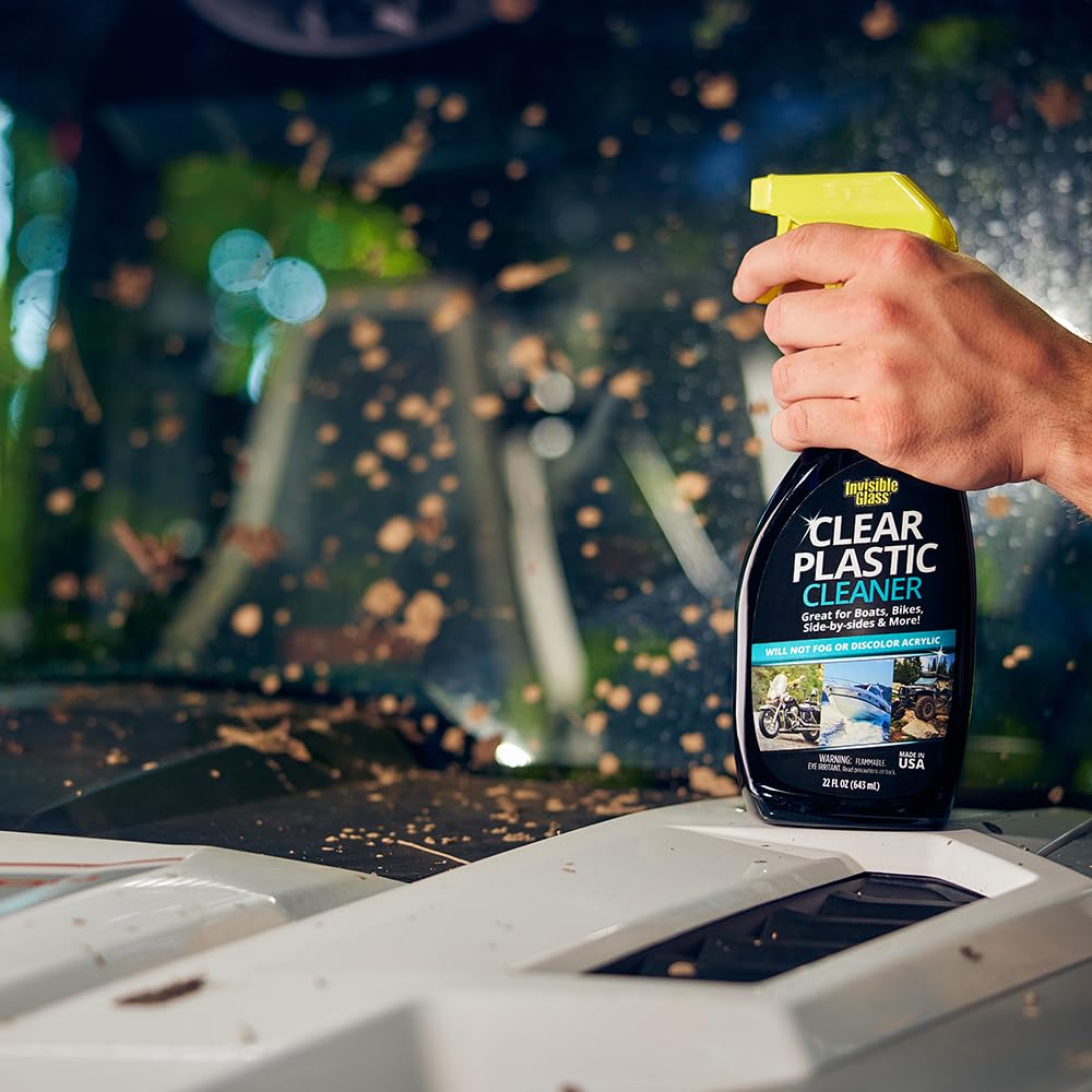 Invisible Glass 92084-2Pk Clear Plastic Cleaner For Cars, Motorcycles, Rvs, Boats, Helmet Visors, Golf Carts, Acrylic And Vinyl