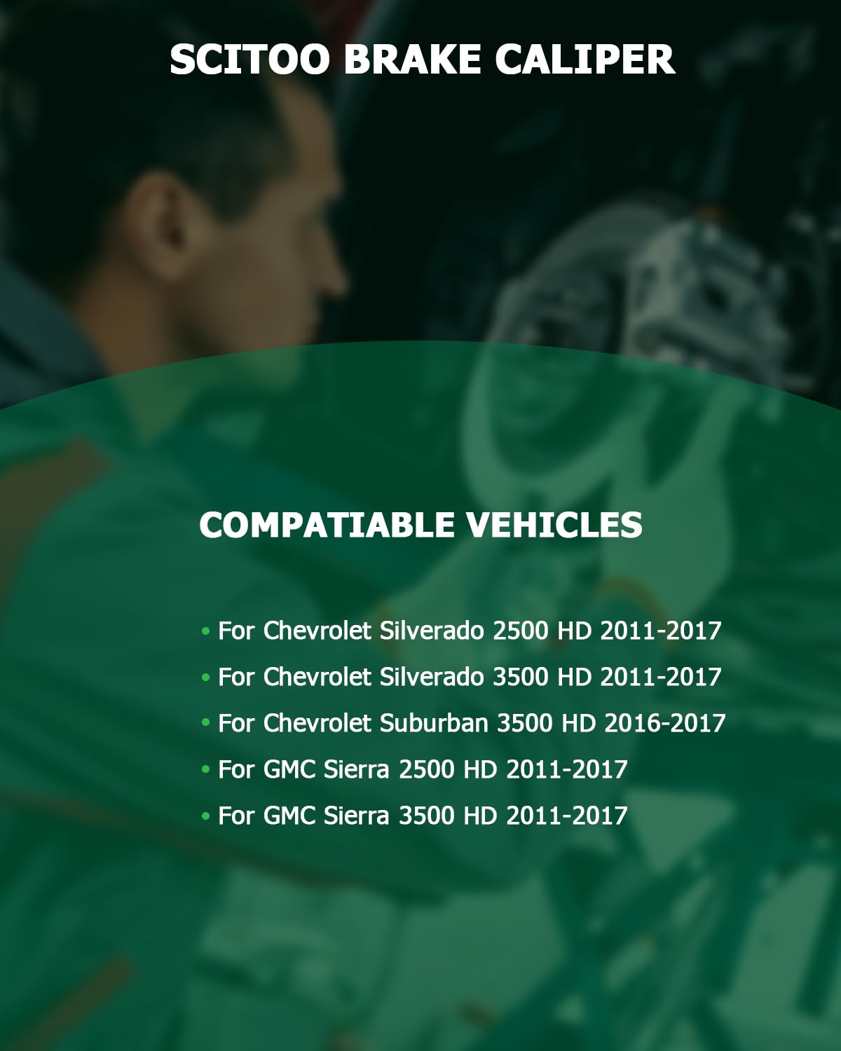 Scitoo 18B5303 18B5302 Front Left & Right Brake Calipers W/Bracket For Chevy For Silverado 2500 Hd/For Silverado 3500 Hd/For Sub