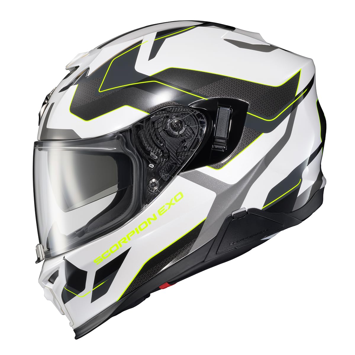 Scorpionexo T520 Full Face Dual Sport Motorcycle Helmet With Bluetooth Ready Speaker Pockets Dot Ece Approved Zuse (White/Hi-Viz