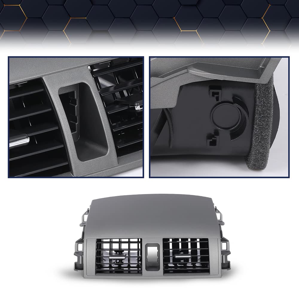 Pit66 Dashboard Dash Center A/C Air Vent Upper Bezel Trim Compatible With Toyota Corolla 2009 2010 2011 55435-02220, 55436-02180