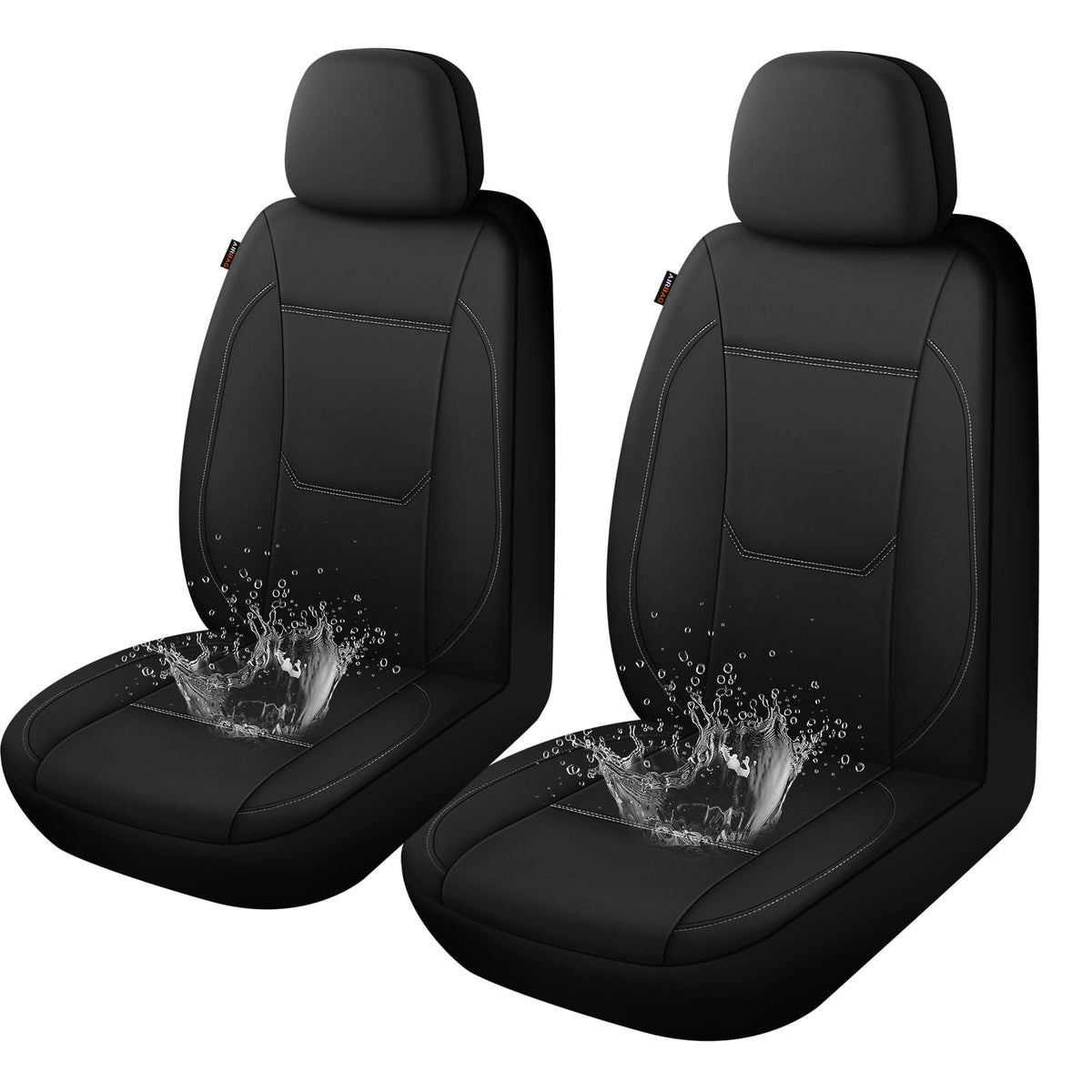 Sino Salected Waterproof Car Seat Covers, Car Seat Covers Full Set, Black Seat Covers for Cars, Airbag Compatible, Universal Fit