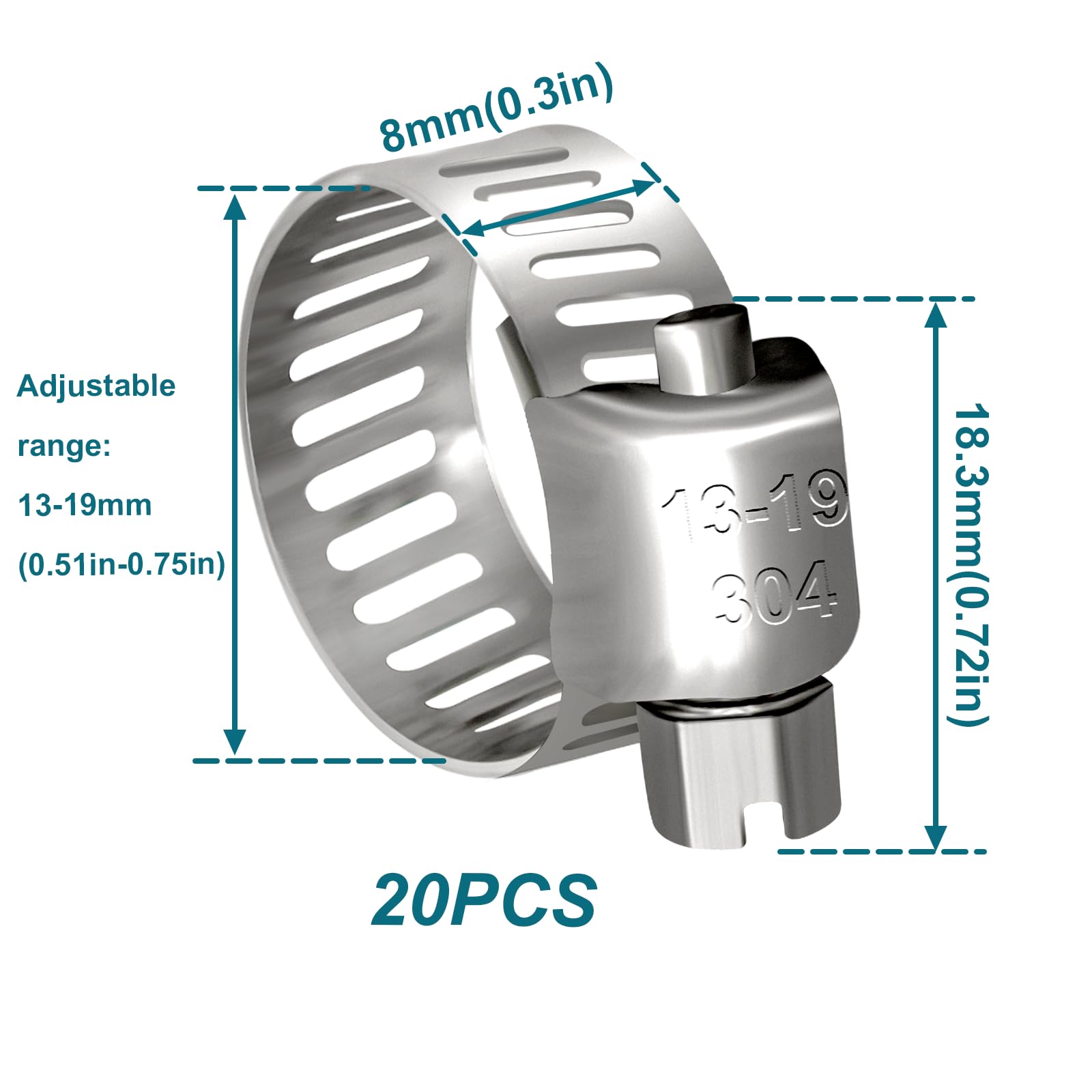 HOUSUN Fuel Line 5/16 3/8 Inch ID, Fuel Hose 10FT 300PSI High-Pressure with 20 Clamps., J30R7 Fuel Line Hose NBR.