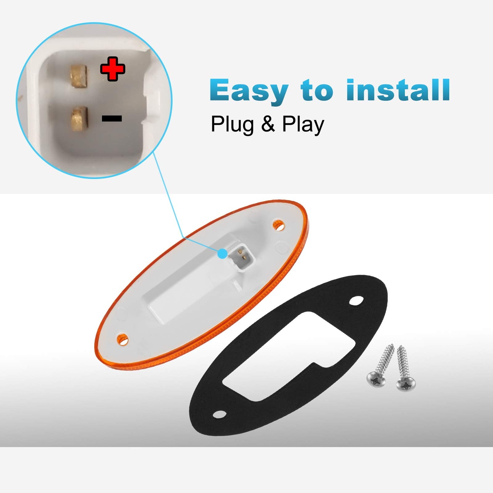 Partsam 5Pcs Cab Marker Roof Light 888-5125 Amber Lens Amber Light Top Lights Assembly Compatible With International Prostar/Lon