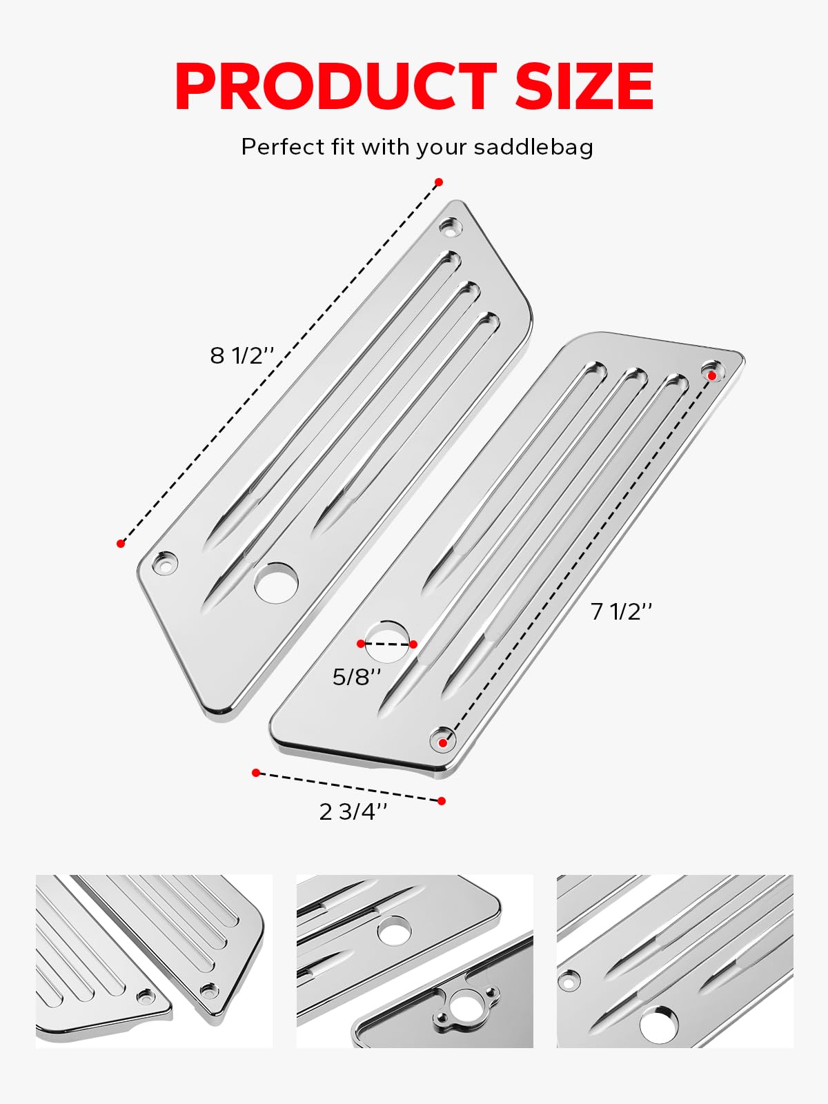 Amazicha Saddlebag Saddle Bag Latch Covers Chrome Compatible For Harley Davidson Touring Street Glide, Electra Glide, Road Glide