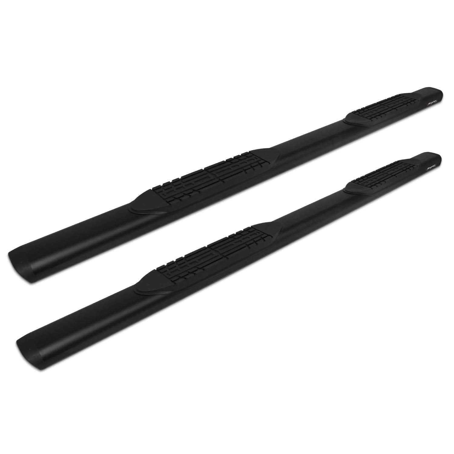 Raptor Series Running Boards Steps 5In Oval Style Black Aluminum For 07-21 Tundra Crewmax Cab