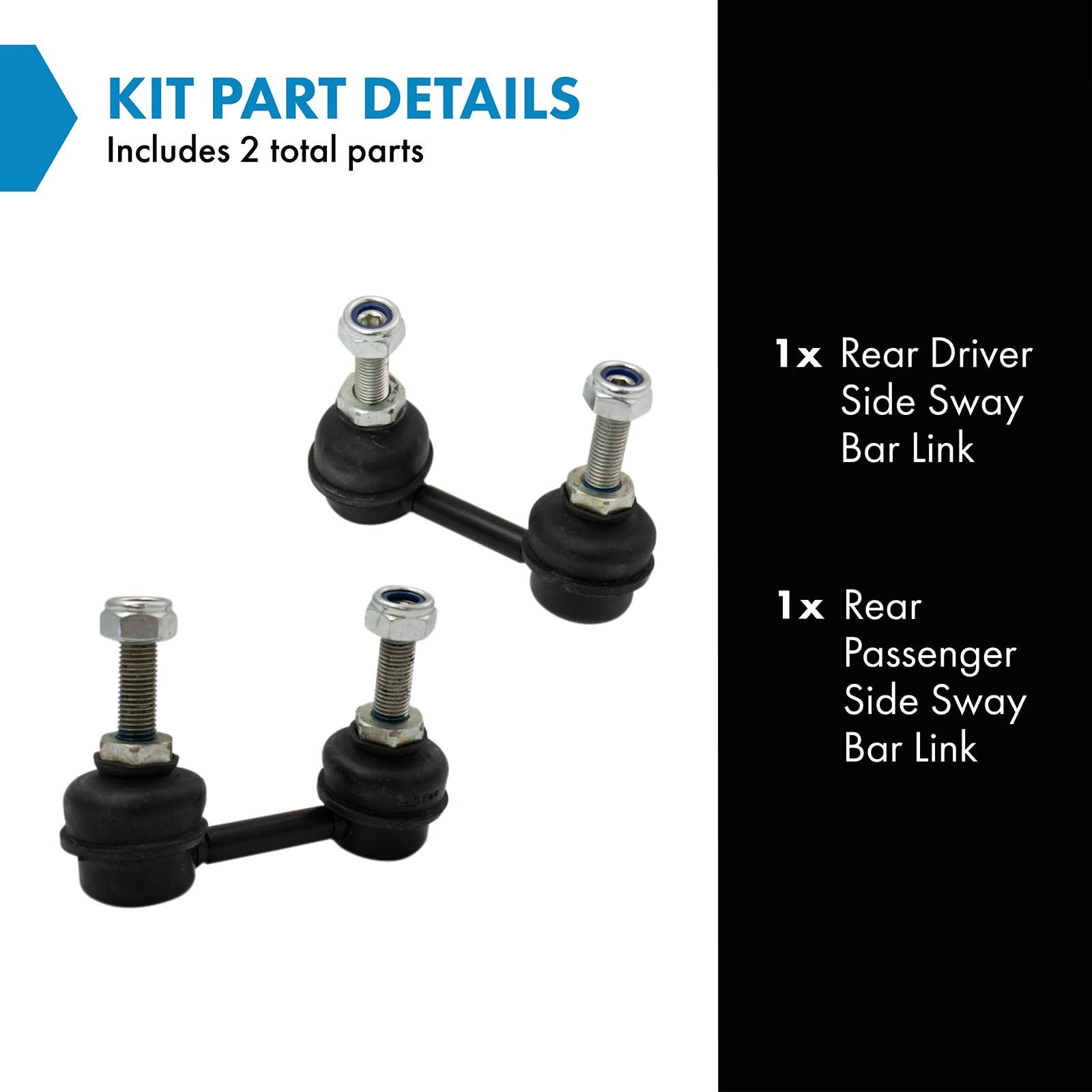 Trq Rear Sway Bar Stabilizer Link Set Compatible With 2013-2018 Nissan Altima 2016-2018 Maxima