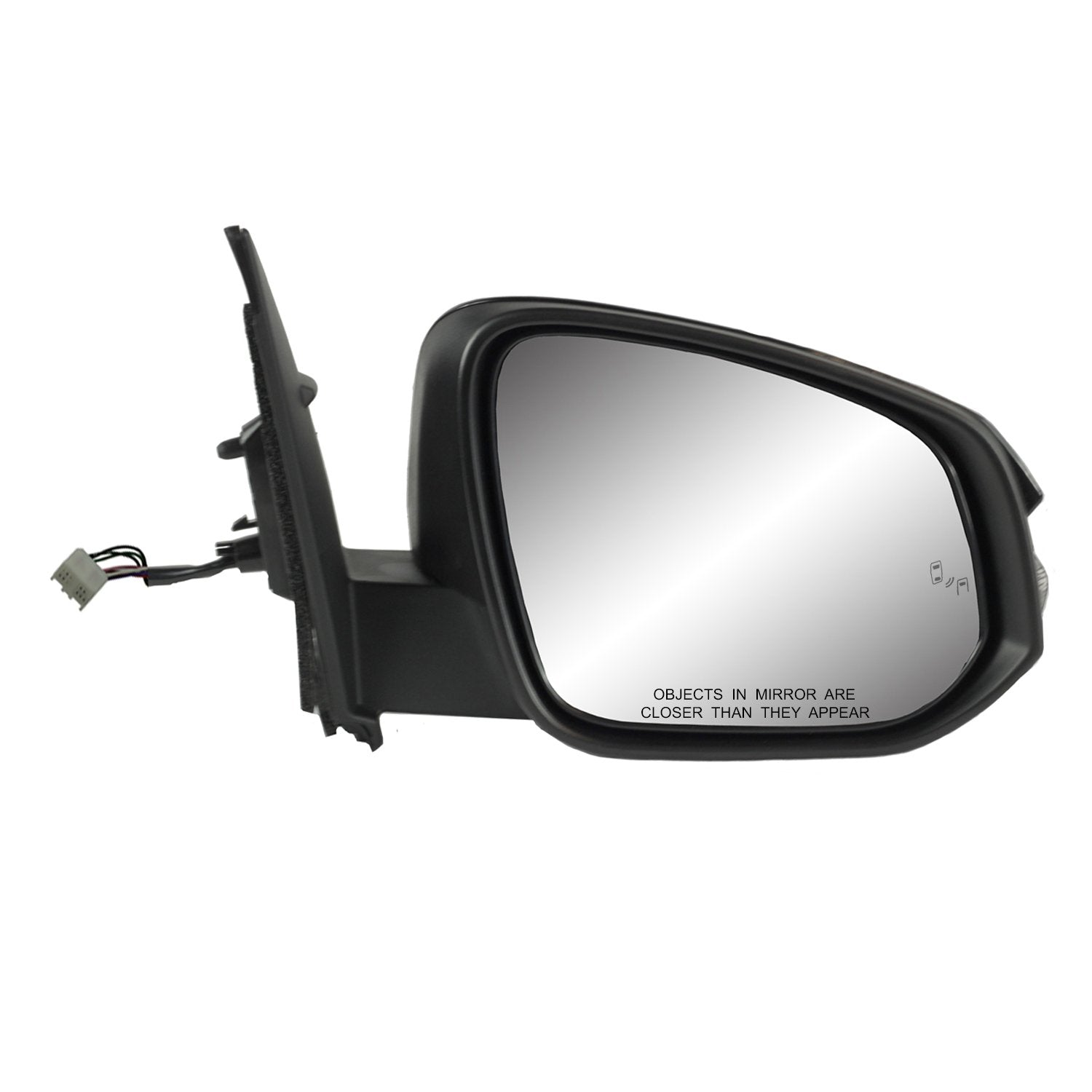 Fit System Passenger Side Mirror For Toyota Rav4, Us Built, Text Blk W/Ptm, W/Turn Signal, Blind Spot Detection System, Foldaway
