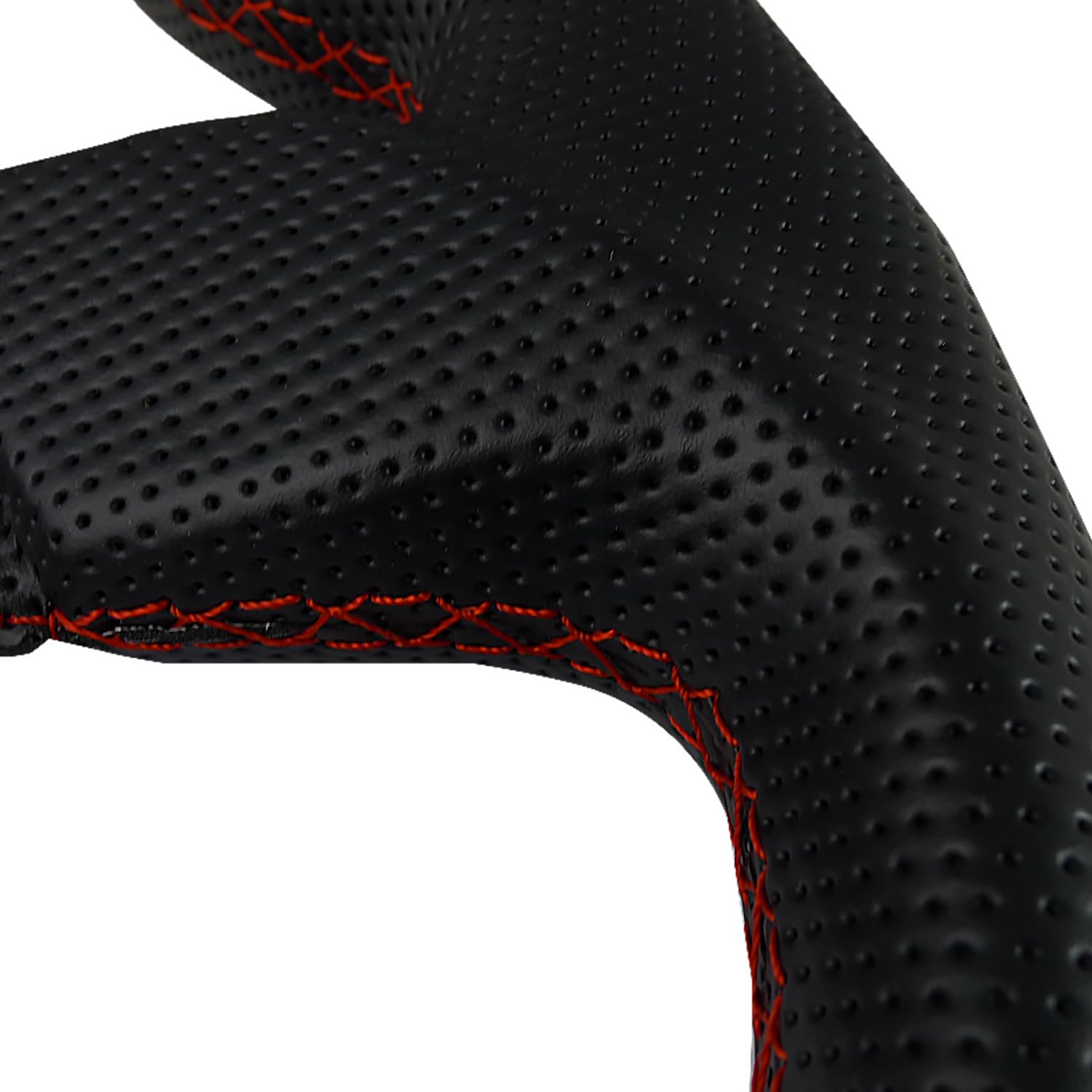 Spec-D Tuning Universal 320mm Racing Steering Wheel JDM Black Leather with Red Stitching