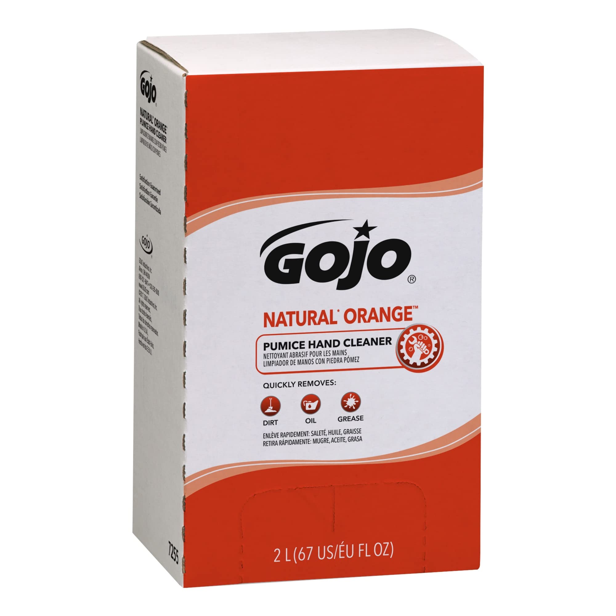 Gojo Natural Orange Pumice Hand Cleaner, 2000 Ml Quick Acting Lotion Hand Cleaner With Pumice Refill Pro Tdx Dispenser (Pack Of 