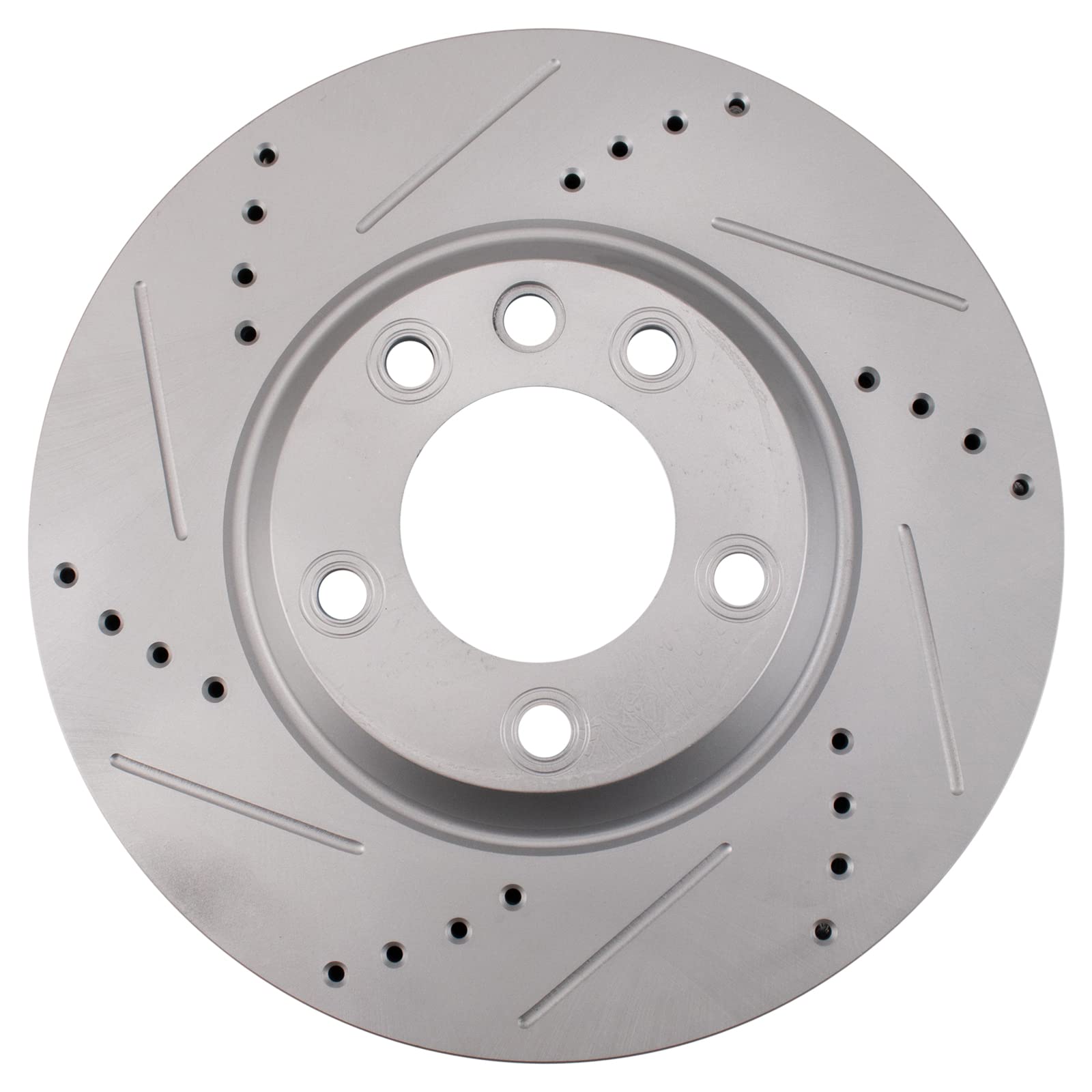 Trq Front Performance Brake Rotors Set Premium G-Coated Cross Drilled & Slotted Compatible With 2007-2015 Audi Q7 2003-2013 Pors