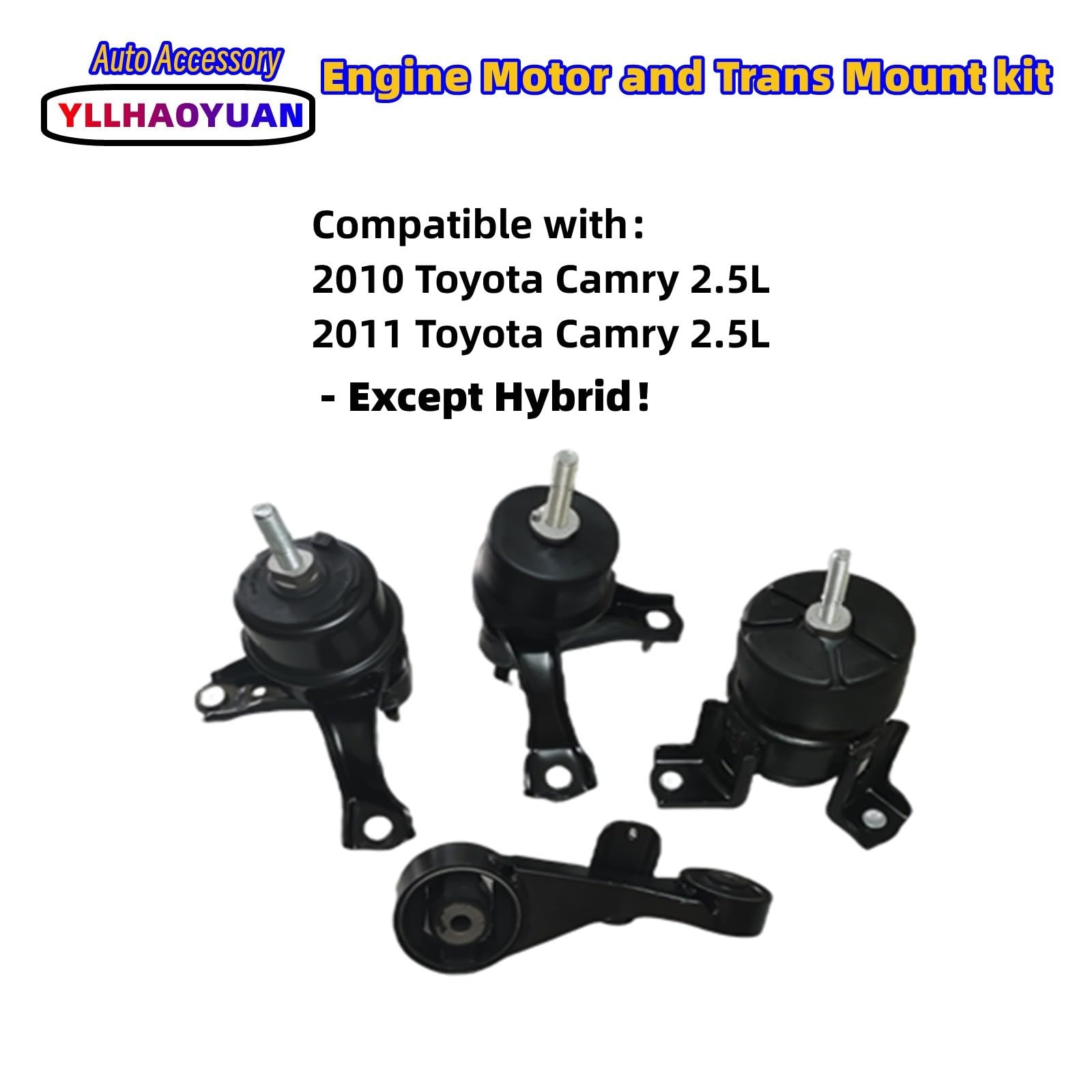 Engine Motor Mount Kit Compatible With 2010 2011 Toyota Camry 2.5L A62009 A4295 A62062 A4288