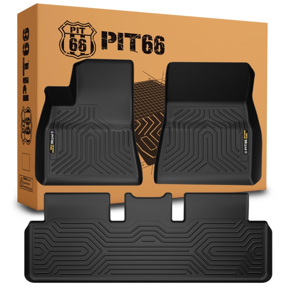 Pit66 Floor Mats Cargo Liners Compatible With Tesla Model 3 2017-2023 Sept Old Style, Not Fit 2023.Oct-2024 New Model (Heavy Dut
