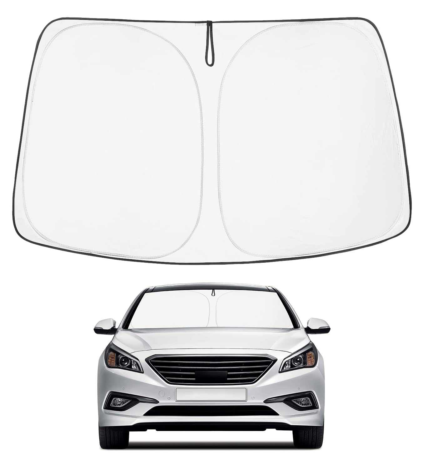 Proadsy 2025 Upgrade Windshield Sun Shade Custom Fit Hyundai Sonata 2015-2019 4-Layer Foldable Front Sunshade Protector Sun Viso