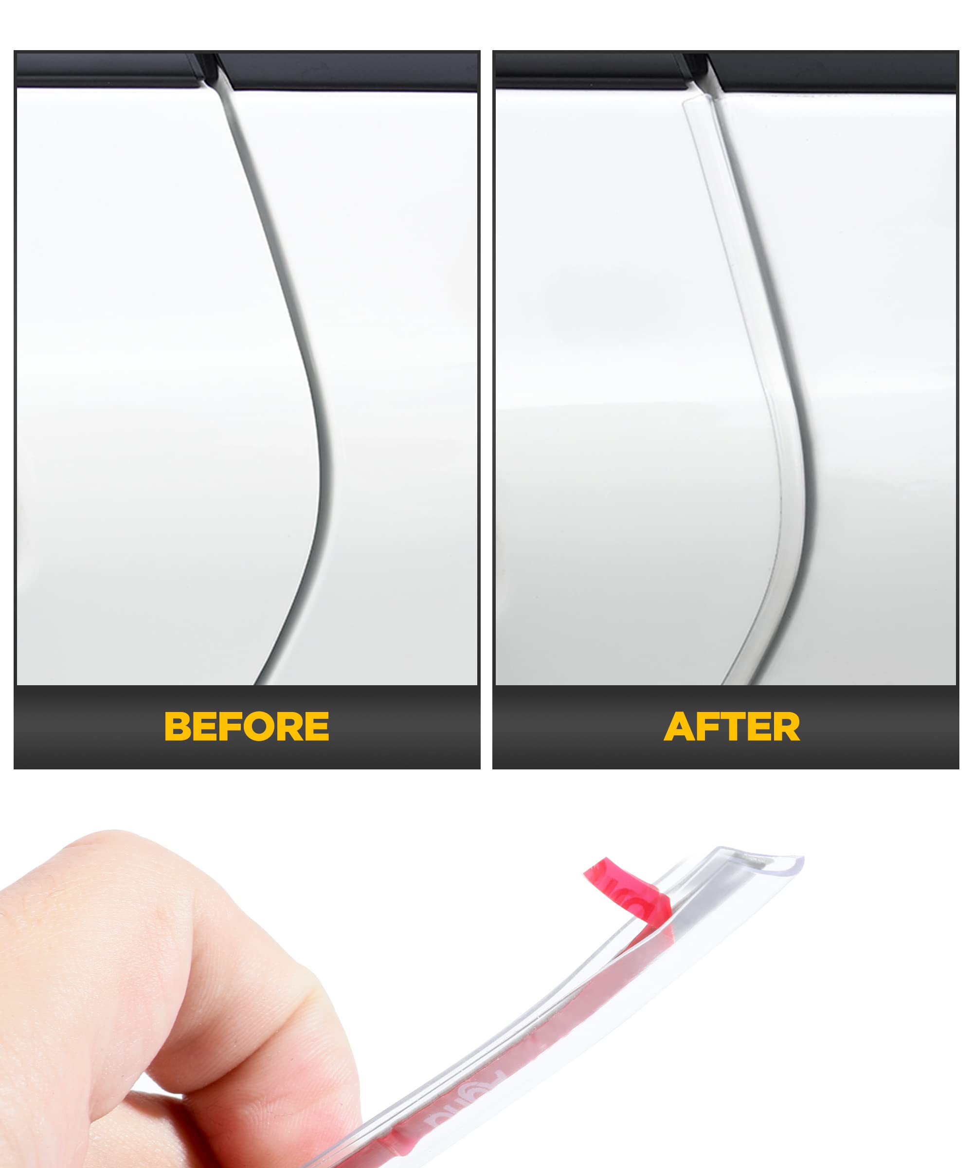 Aociska 16Ft Car Door Protectors, Universal Fit Rubber U Shape Door Edge Trim, Clear Automotive Door Edge Molding