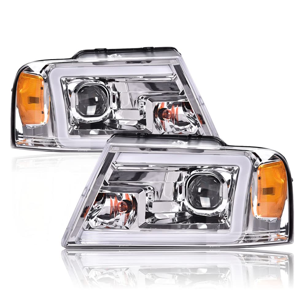 Pit66 Led Drl Headlights, Compatible With 2004-2008 Ford F150/ Compatible With 06-08 Lincoln Mark Lt(Not Compatible With 2004 F150 Heritage/Flareside Beds Models)