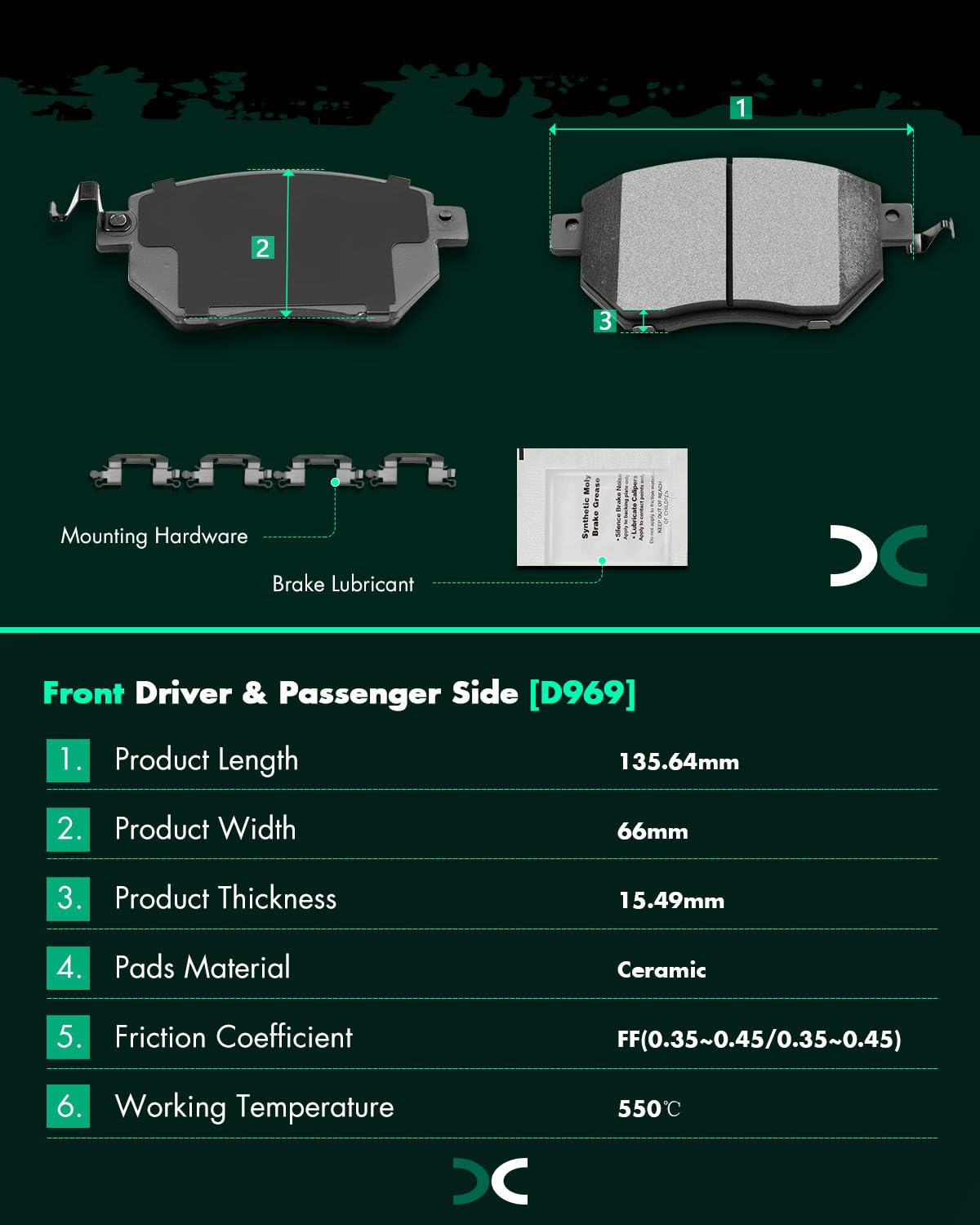 Ceramic Brake Pads Kits,Scitoo 8Pcs Brakes Pads Set Fit For 2009-2012 For Nissan Murano