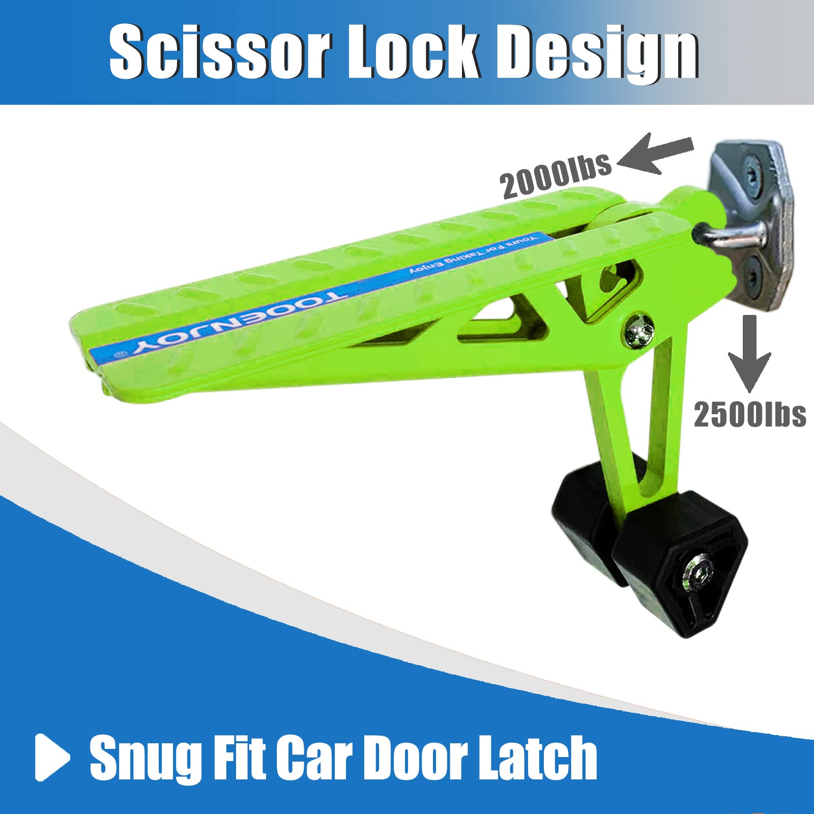 Tooenjoy Universal Fit Car Door Step, Foldable Roof Rack Door Step Up On Door Latch, Supports Both Feet Stand Pedal Ladder, Easy Access To Rooftop For Most Car, Suv, Truck, Max Load 400 Lbs(Green