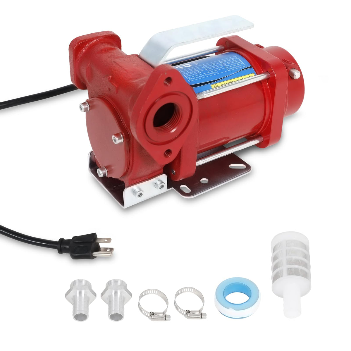 SUPERFASTRACING 10GPM 110V fuel transfer pump for Gasoline Diesel Red