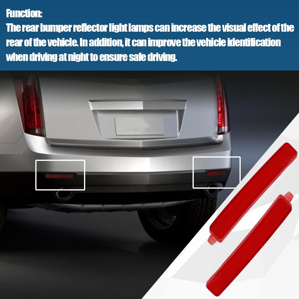 Rear Bumper Reflector Light Lamps Left and Right Side Fits for 2010-2016 Cadillac SRX 2009-2012 Chevy Traverse 2007-2015 GMC Aca