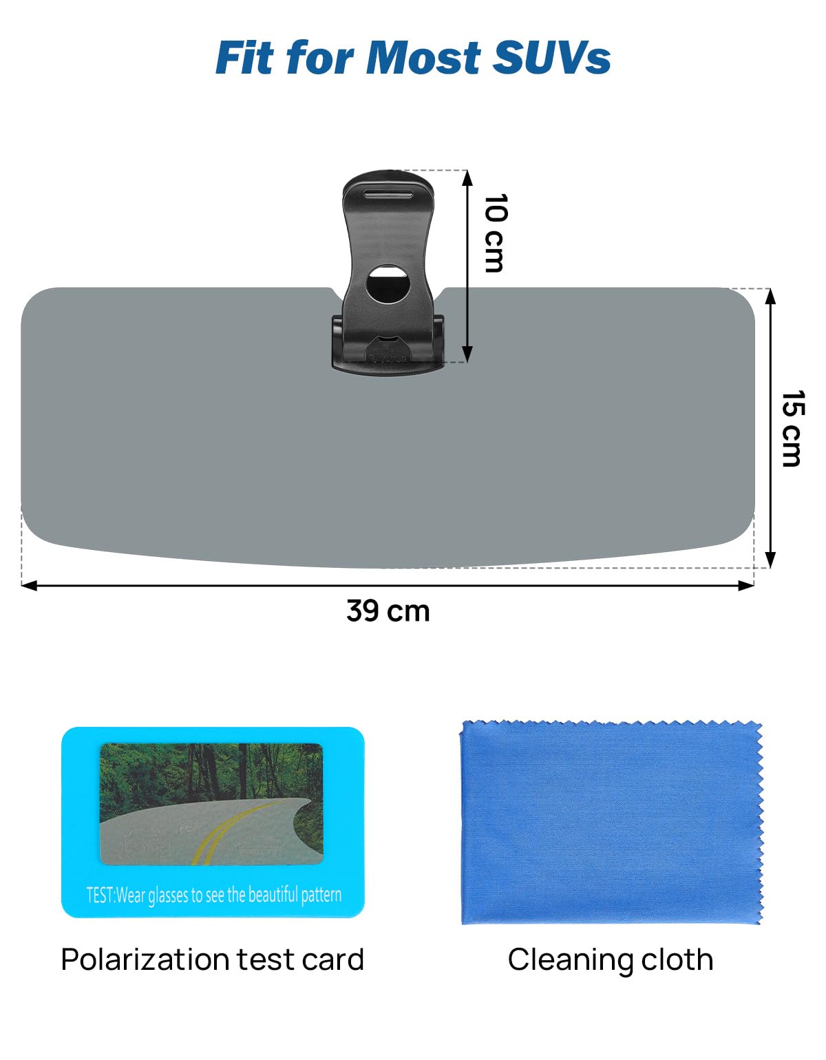 JOYTUTUS SUV Sun Visor Extender, Polarized UV400 Anti-Glare Protection, Medium Size, 1 Pack, Model A1916