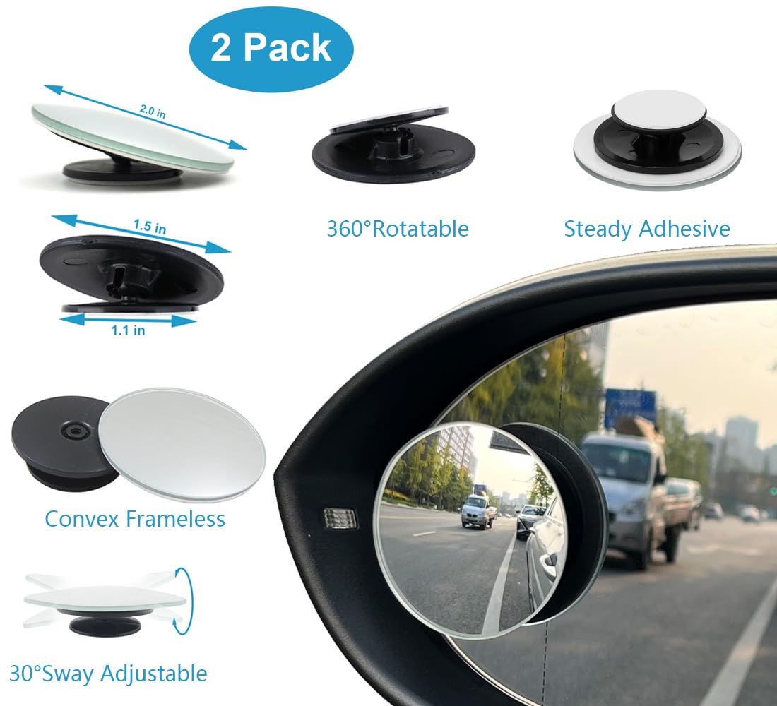 Rear View Mirror, 9.8 '' Universal Rearview Mirror, Car Interior Rear View Mirror With Adjustable Suction Cup, Car Inside Mirror
