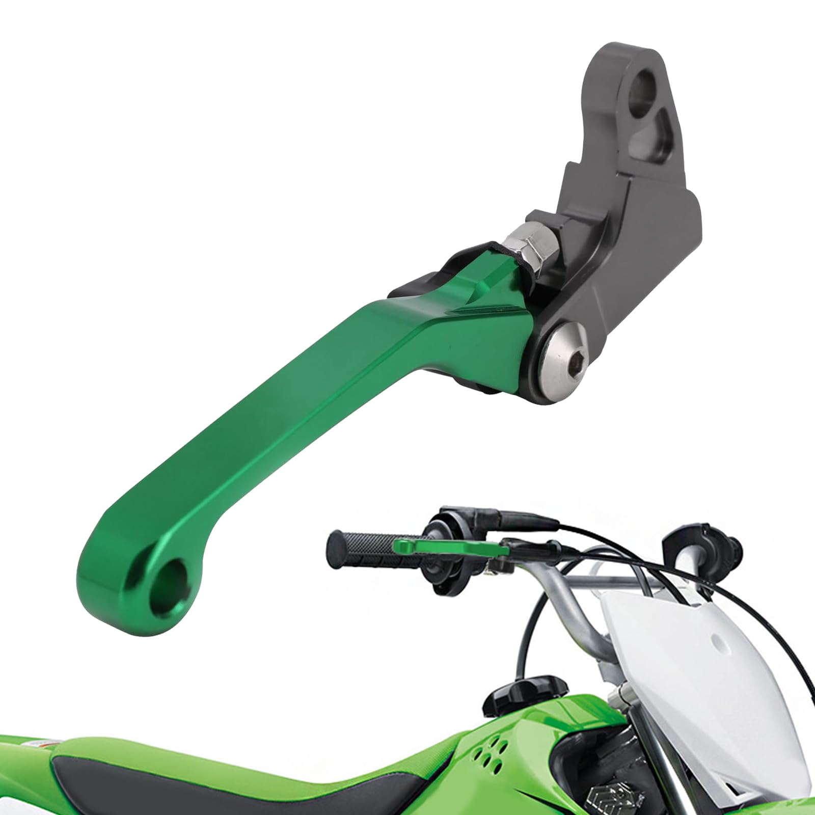 Jfg Racing Motorcycle Brake Clutch Lever Folding Levers Cnc For Klx110 Klx110L 2010-2023 Dirt Bike Green
