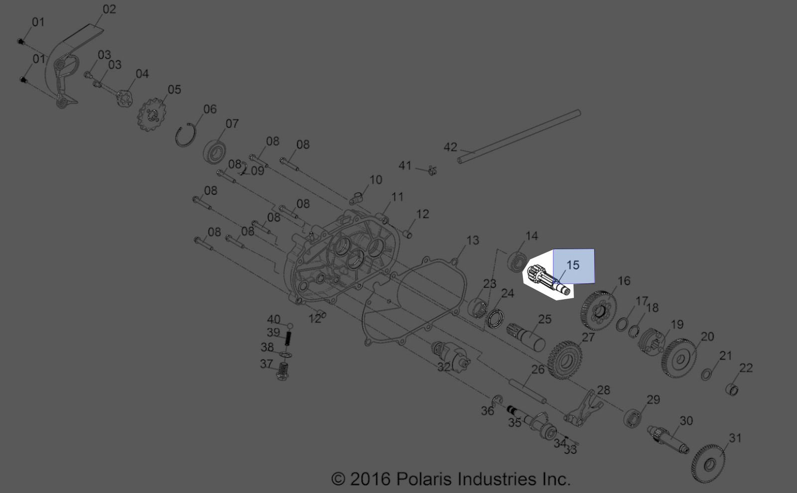 Polaris Atv Reverse Shaft, Transmission, Genuine Oem Part 453645, Qty 1