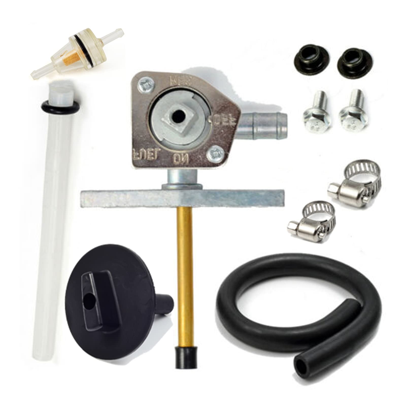 Fuel Valve Petcock & Lever Compatible With Honda Recon 250 Rancher 350 420 Foreman 400 Foreman 450 Fourtrax Foreman Rubicon 500