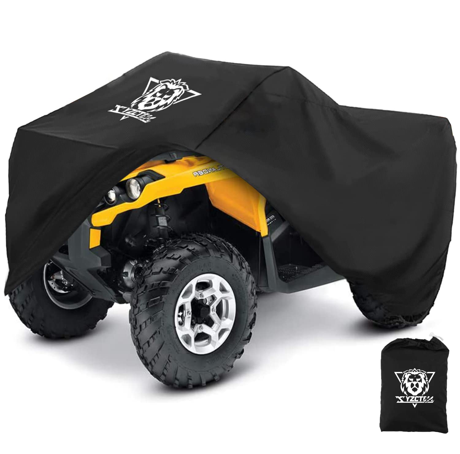 Xyzctem Waterproof Atv Cover, Heavy Duty Black Protects 4 Wheeler From Snow Rain Or Sun, Large Universal Size Fits 103 Inch For 