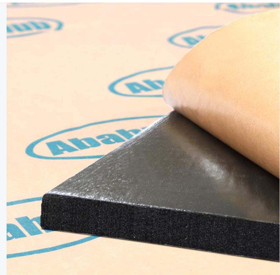 Abahub 394 Mil 107 Sqft Car Hood Insulation Pad Auto Door Dampener Sound Deadener Deadening Mat Heat / Cool Liner, Self-Adhesive