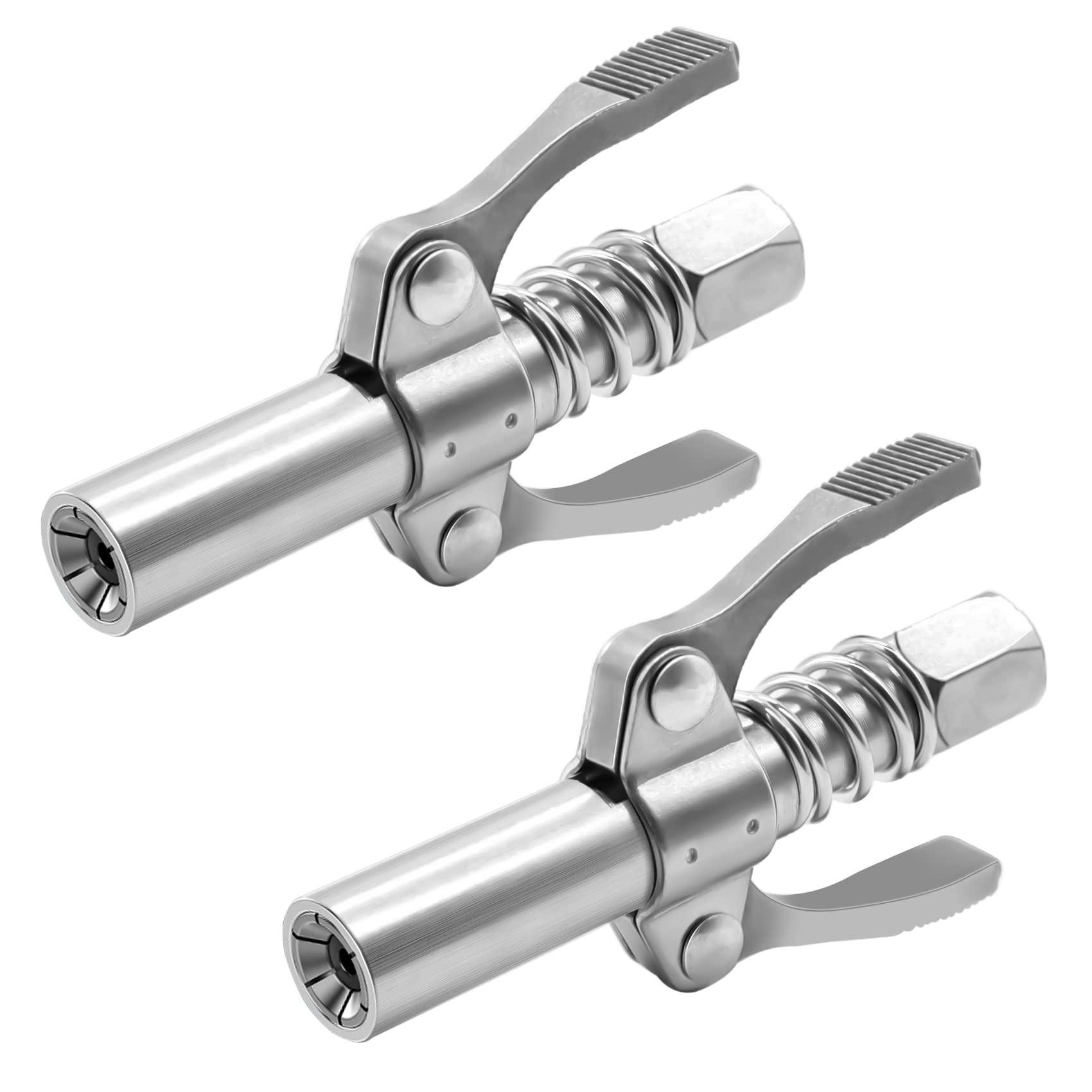 Comviee Grease Gun Coupler, Double Handle Quick Lock Release Grease Tips Ends Couplers, Rated 10,000 Psi, Compatible With All Gr