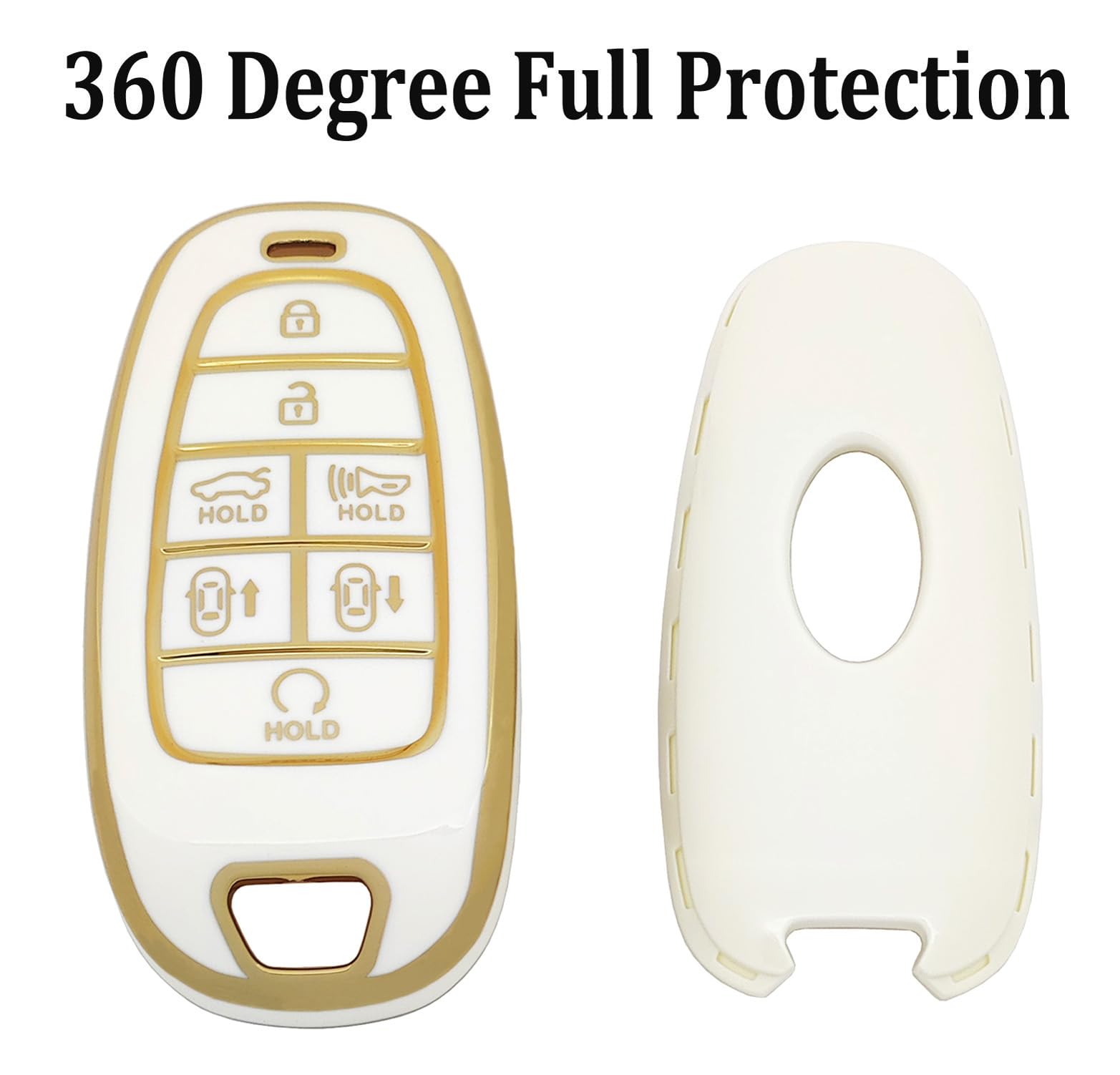 Arruweer Key Fob Cover for Hyundai Soft TPU Key Fob Case Holder Compatiable with 2019 2020 2021 Hyundai Sonata Nexo 2022 Hyundai