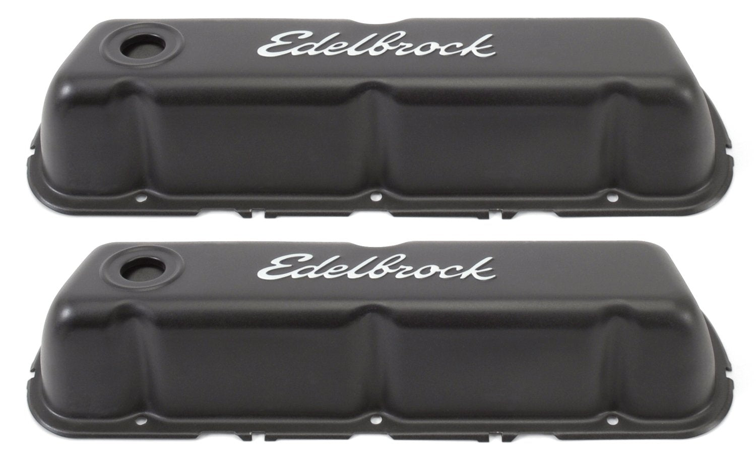 Edelbrock 4603 Signature Series Valve Cover Ford 289-351W Chrome W/Black Finish