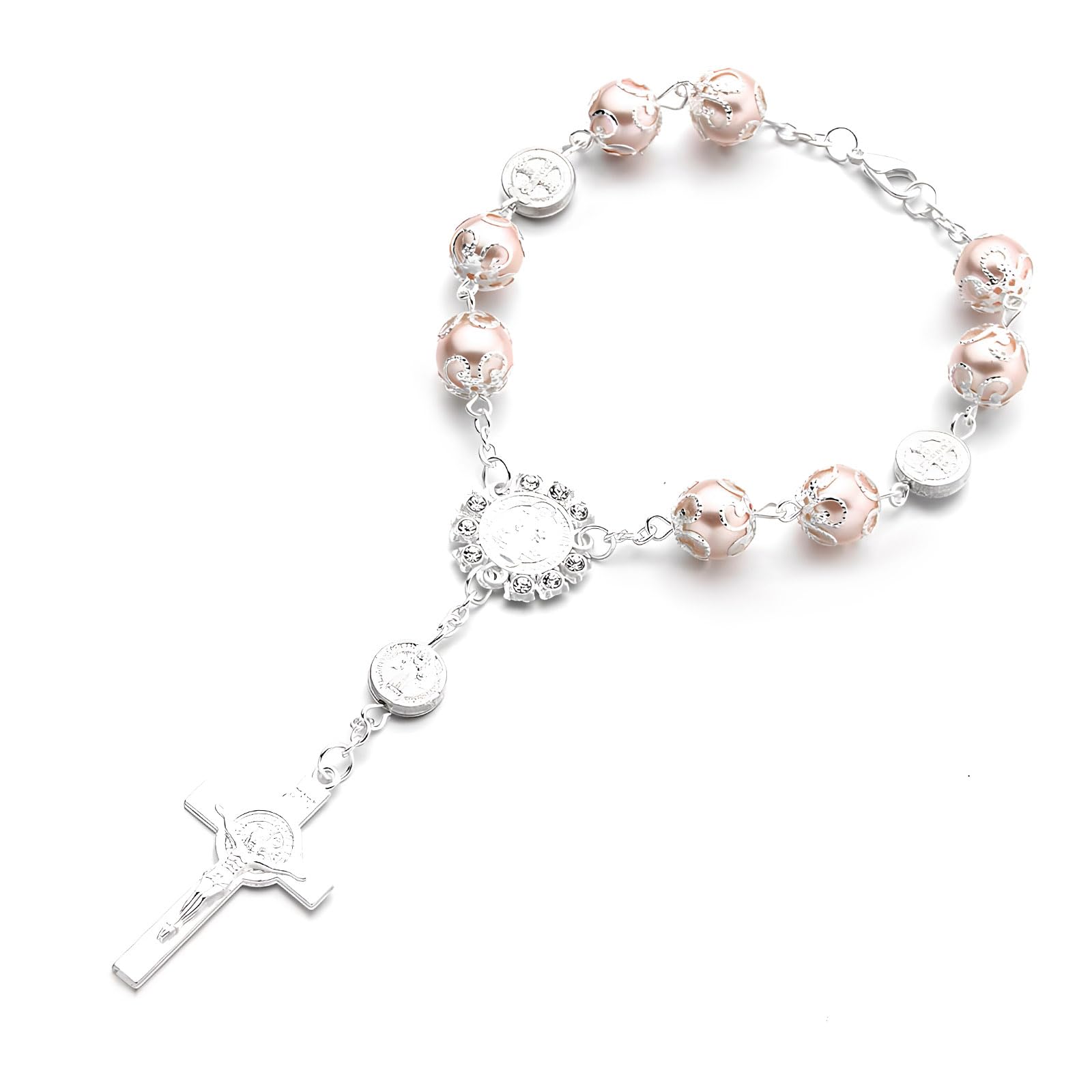 Ziciner Car Rosary for Rearview Mirror, Personalized Blessing Rear View Mirror Hanging Decor, Auto Rosary Pendant, Car Interior 