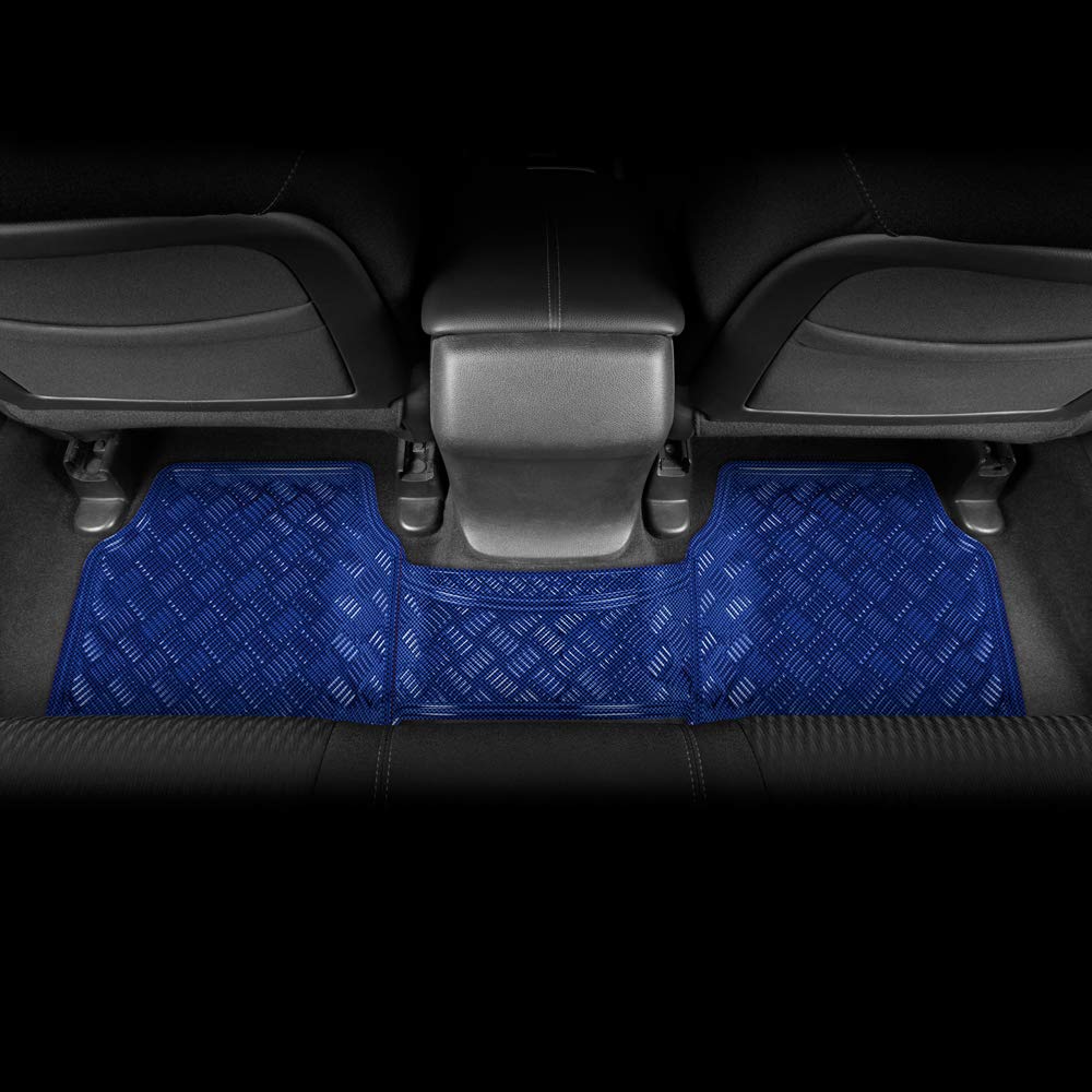 BDK Blue All Weather Heavy Duty Universal Fit Car Floor Mats Interior Liners for Auto Van Truck SUV, Heavy Duty All Weather Protection