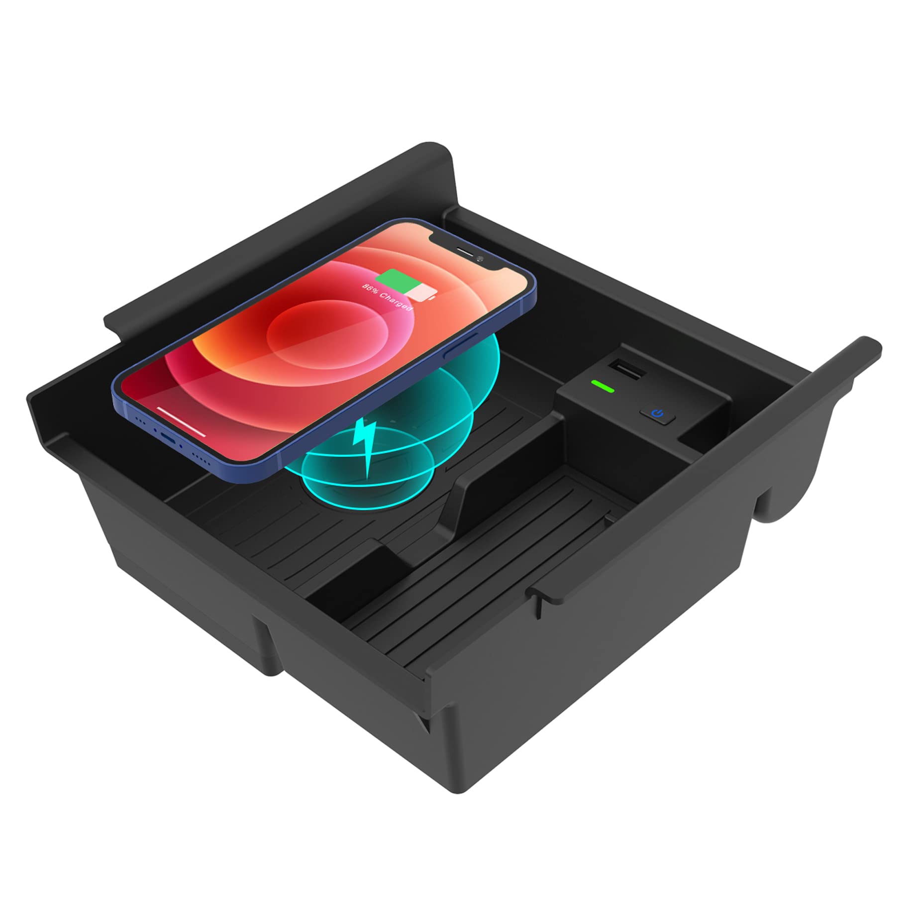 Carqiwireless 2024 Upgrades Wireless Charger/Center Console Organizer Tray For Toyota 4Runner 2010-2024 2023, Wireless Phone Cha