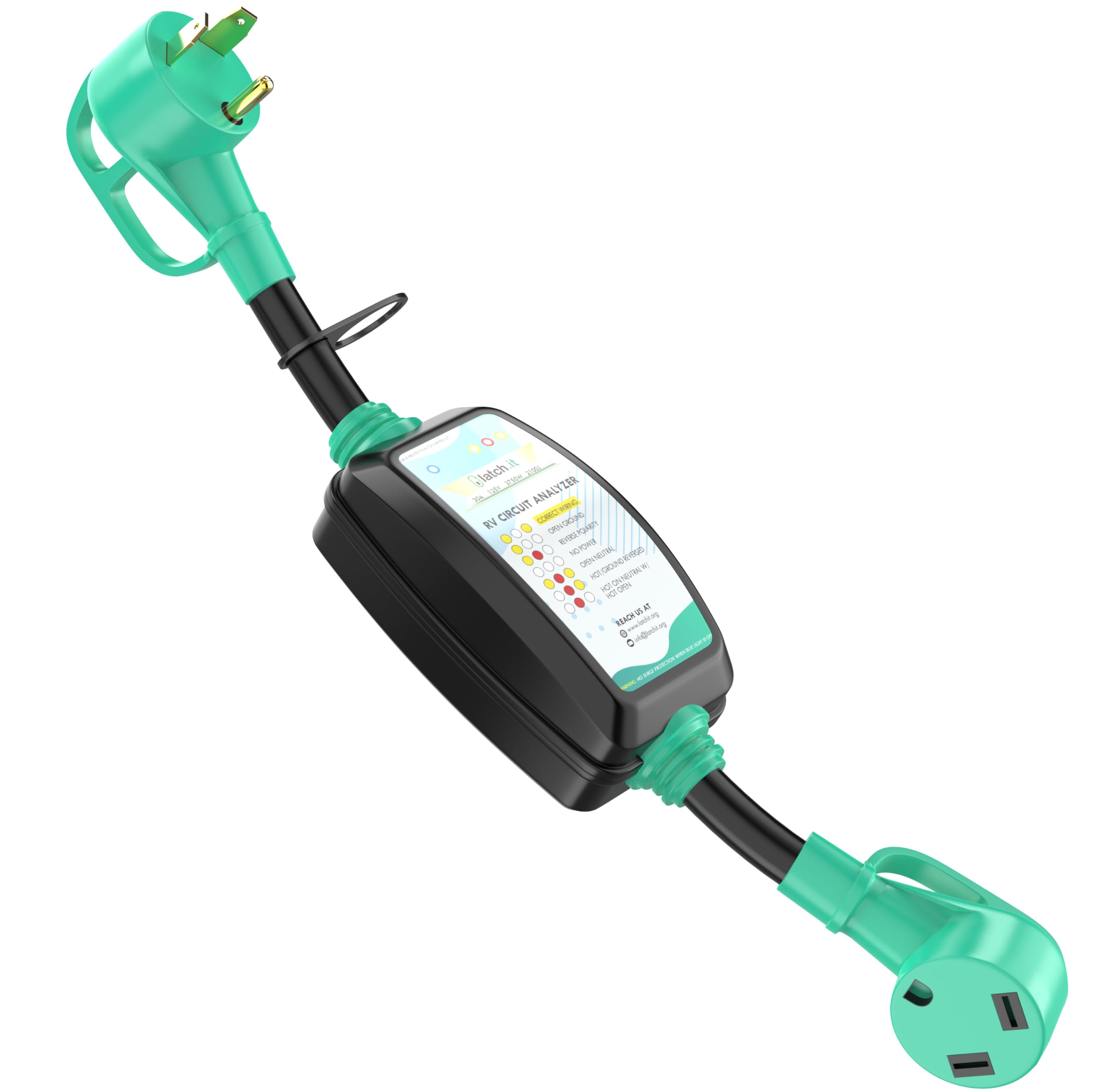 Latch.It 30 Amp Rv Surge Protector | 30 Amp Surge Protector For Rv W/Voltage Protection | Camper Surge Protector 30 Amp W/Built-