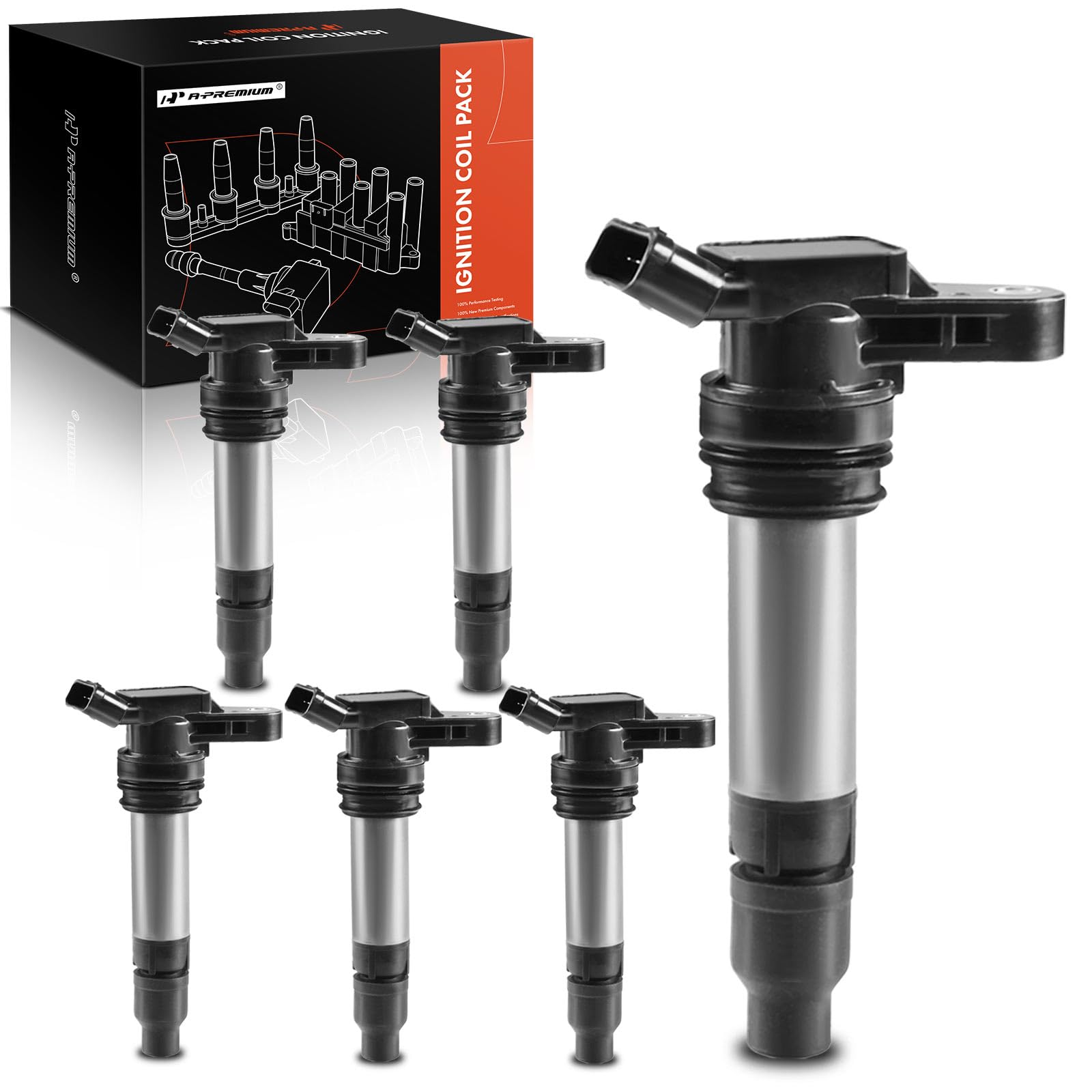 A-Premium 6PCS Ignition Coil Packs Compatible with Land Rover and Volvo Vehicles - S60 2011-2016, S80 2007-2015, V60 2015, V70 2008-2010, XC60 2010-2016, XC70 2008-2015, XC90 2006-2014