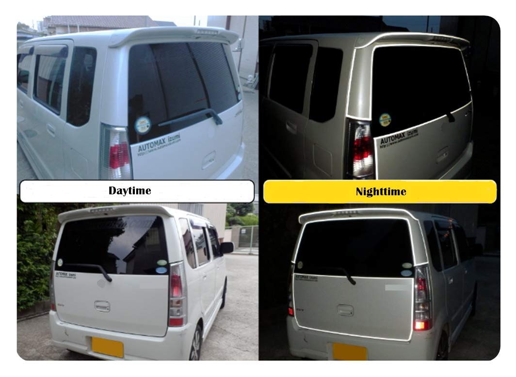 JNK NETWORKS Reflective Strip Tape - 0.2 Inch x 150 ft Adhesive Exterior Body Rim Decal Roll Reflector Waterproof Resistant DIY