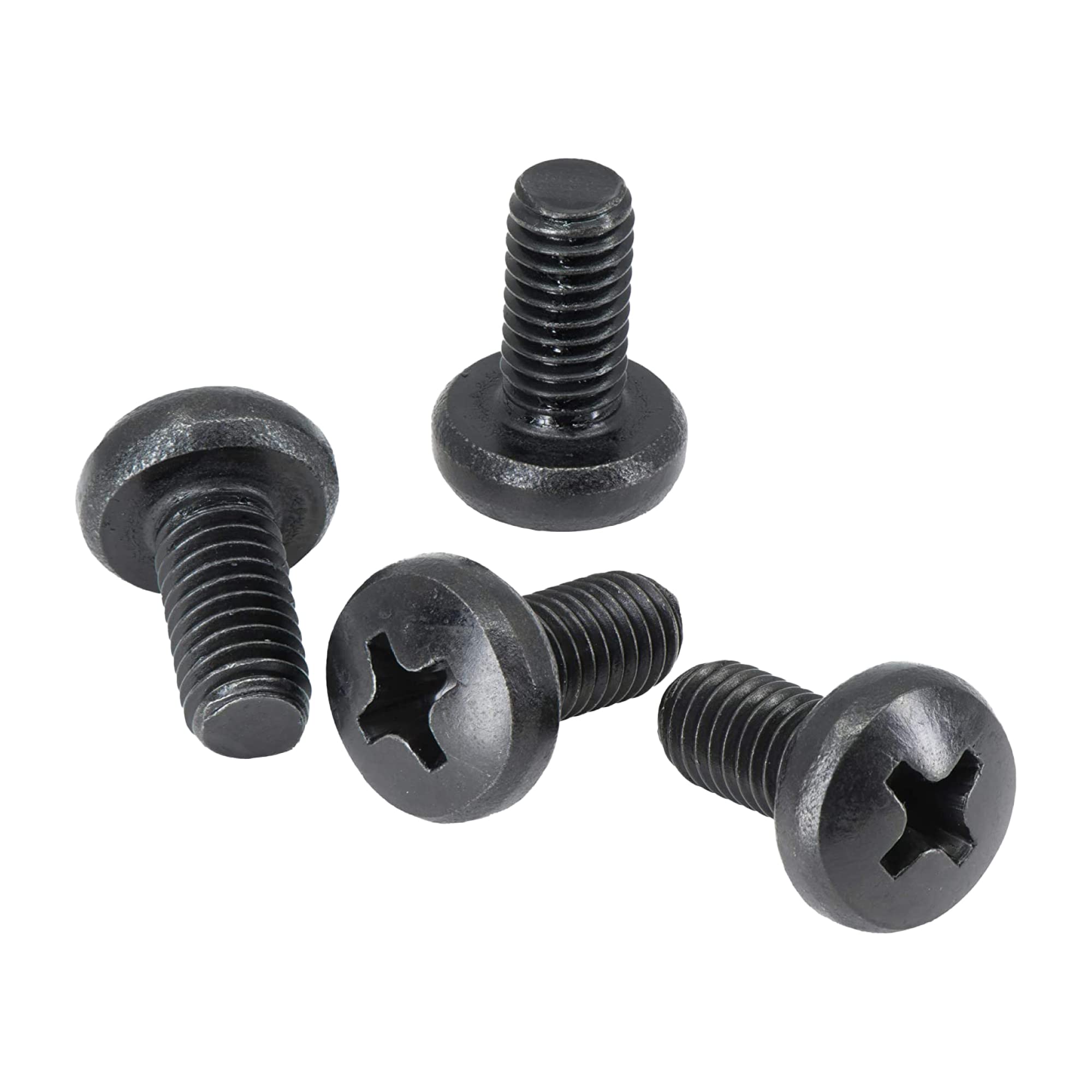 MAKERS BOLT Black Stainless Steel License Plate Screws for BMW & Tesla, M5-0.8 x 12mm, Phillips Machine Pan Head (Pack of 4)