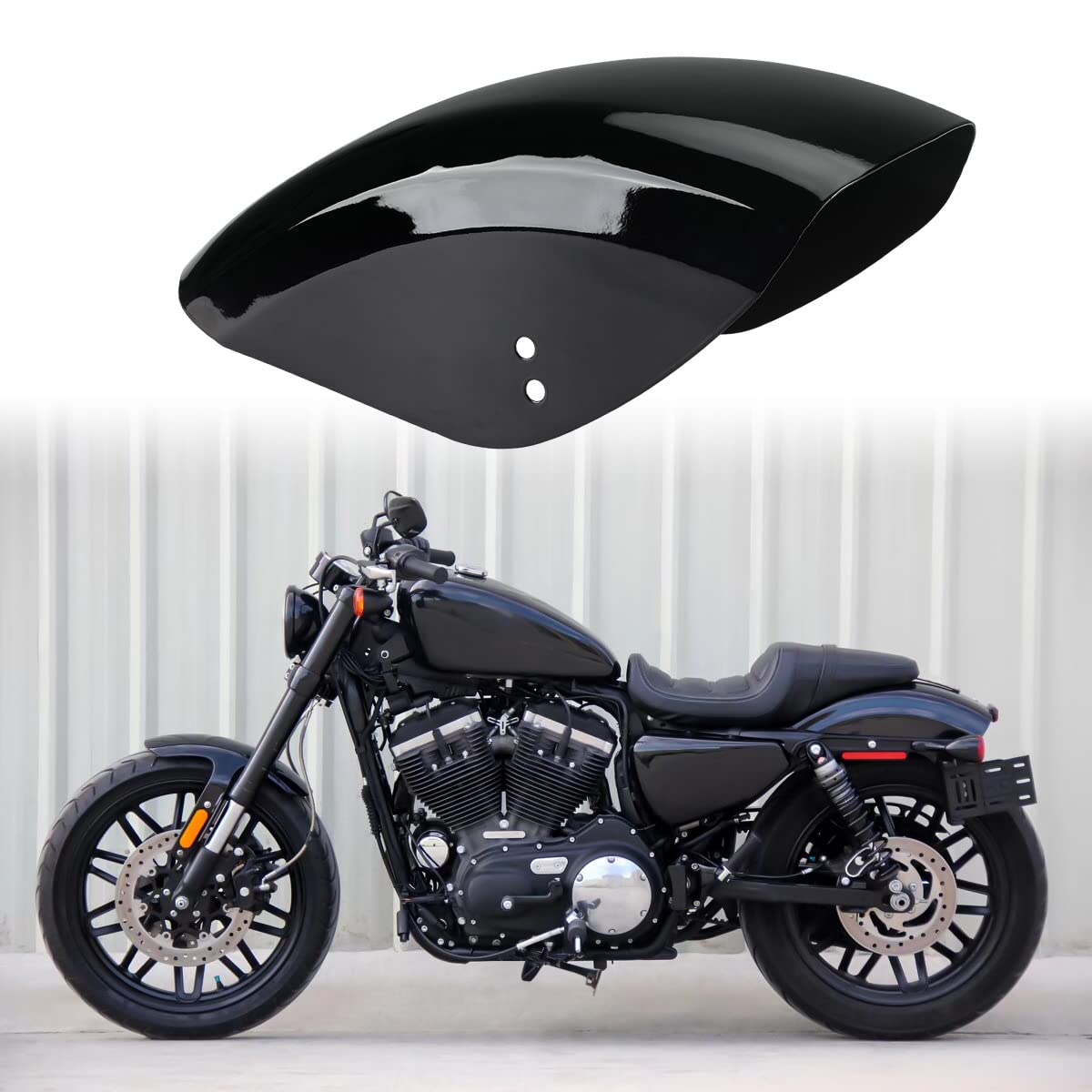 Motorcycle Rear Mudguard Splash Guard Fit For For Harley Bobber Sportster 883 1200 (Glossy Black)