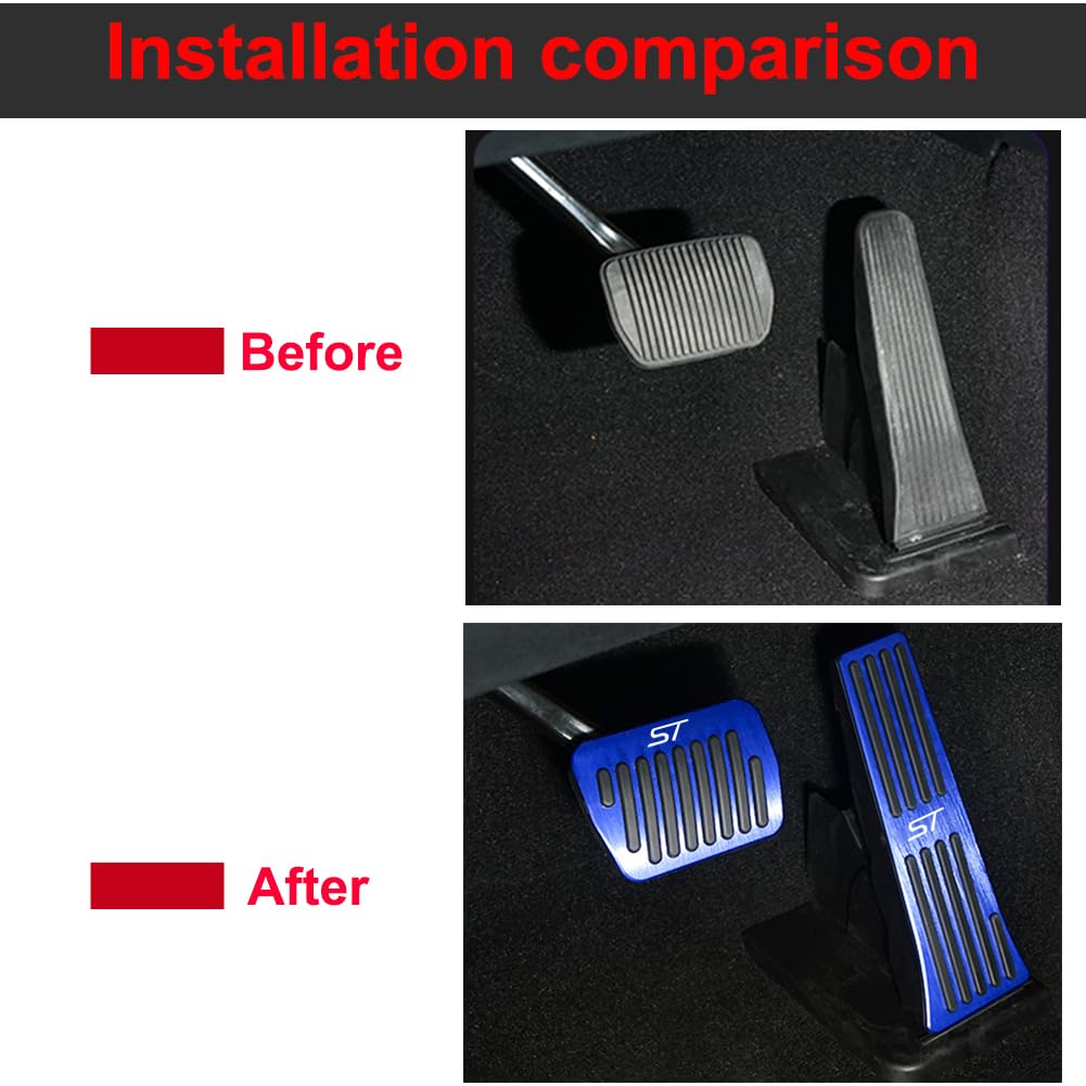 Hecotrax Aluminum Performance Pedals Set for Ford Explorer 2020-2026, Non-Slip Brake & Accelerator Covers, Blue