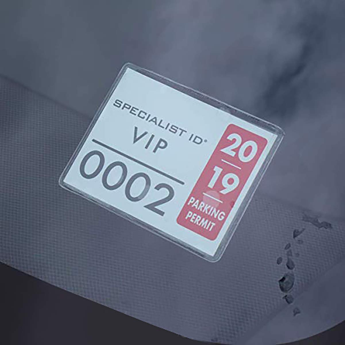 10 Pack - Windshield Parking Permit Holder - Clear Adhesive Tag Pouch - Vinyl Plastic Document Protector Holds Large Parking Pla