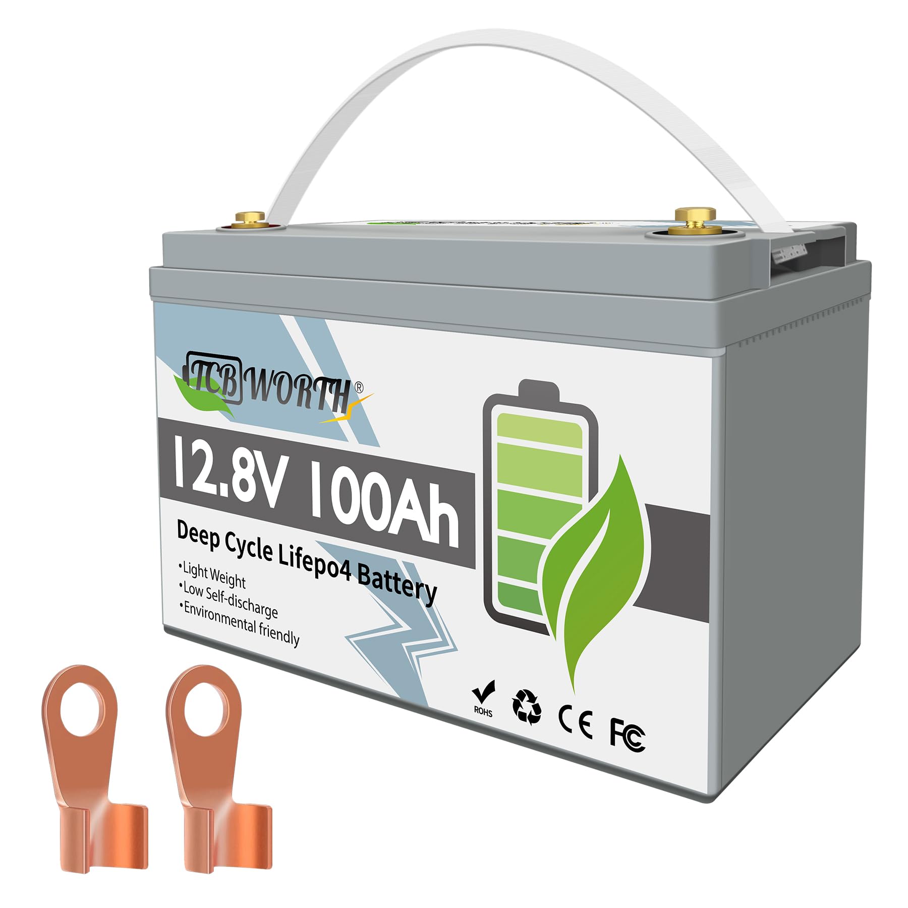 Lithium Battery 12V 100Ah Lifepo4 Batteries Bci Group 31, With 100A Bms, Deep Cycle Rechargeable Lithium Iron Phosphate Battery, For Solar, Marine, Trolling Motor, Motorhome
