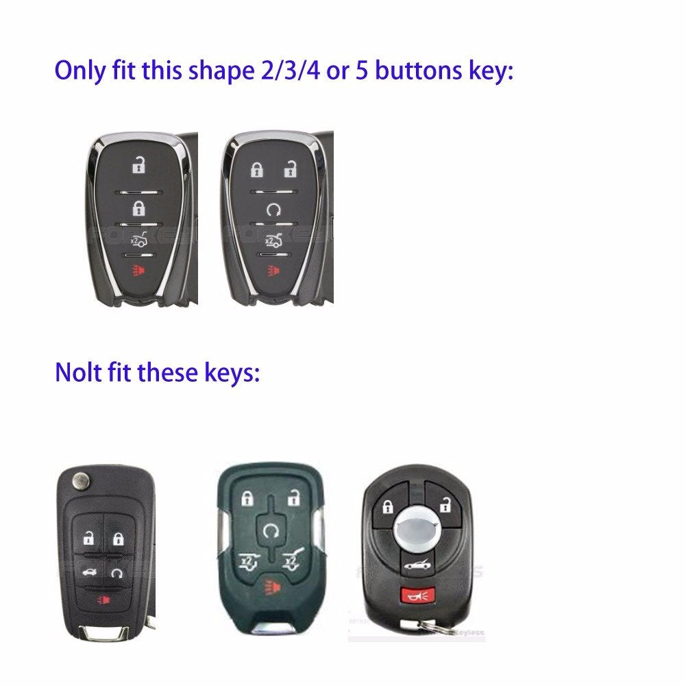 Smart Key Fob Cover For Chevrolet Chevy Malibu Camaro Trax Traverse Sonic Cruze Volt Equinox Spark Hyq4Aa 5 Buttons Red