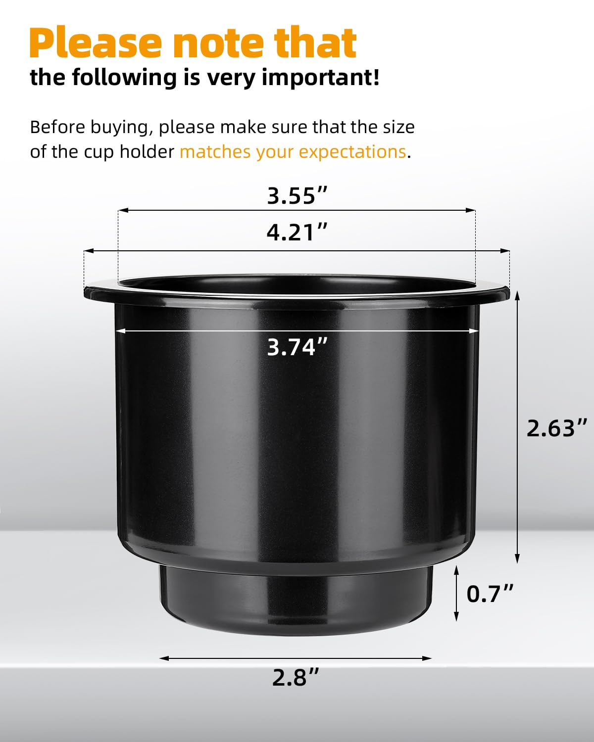 Joytutus Cup Holder Insert 4Pcs For Rv Boat Car Couch Golf Cart, Elegant Chrome, Large Plastic Universal Drop In Cup Holder For